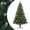 vidaXL Tehisj&otilde;ulupuu 120 cm 150 LED-i Soe valge PVC ja metall Roheline