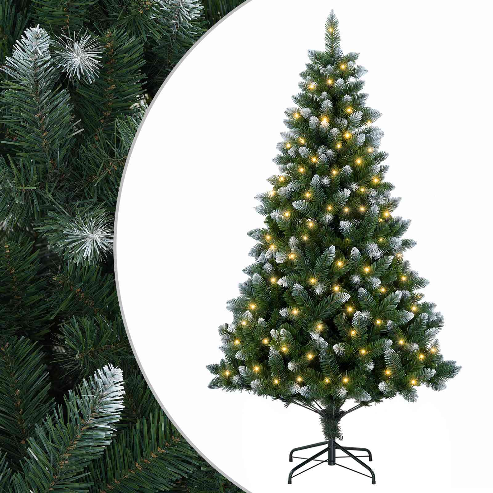 Umestno božično drevo 240 cm 300 LED Toplo bela PVC in kovina