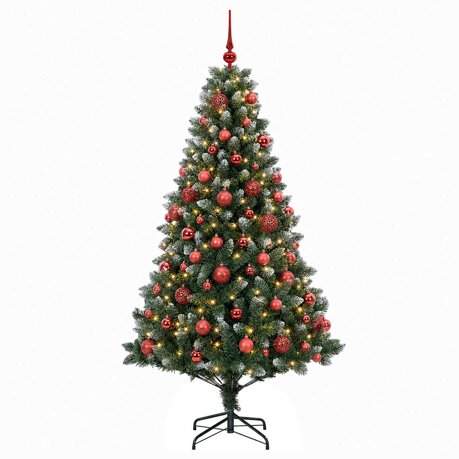 Umjetno božično drevo z okrasnimi kroglami 240 cm 300 LED