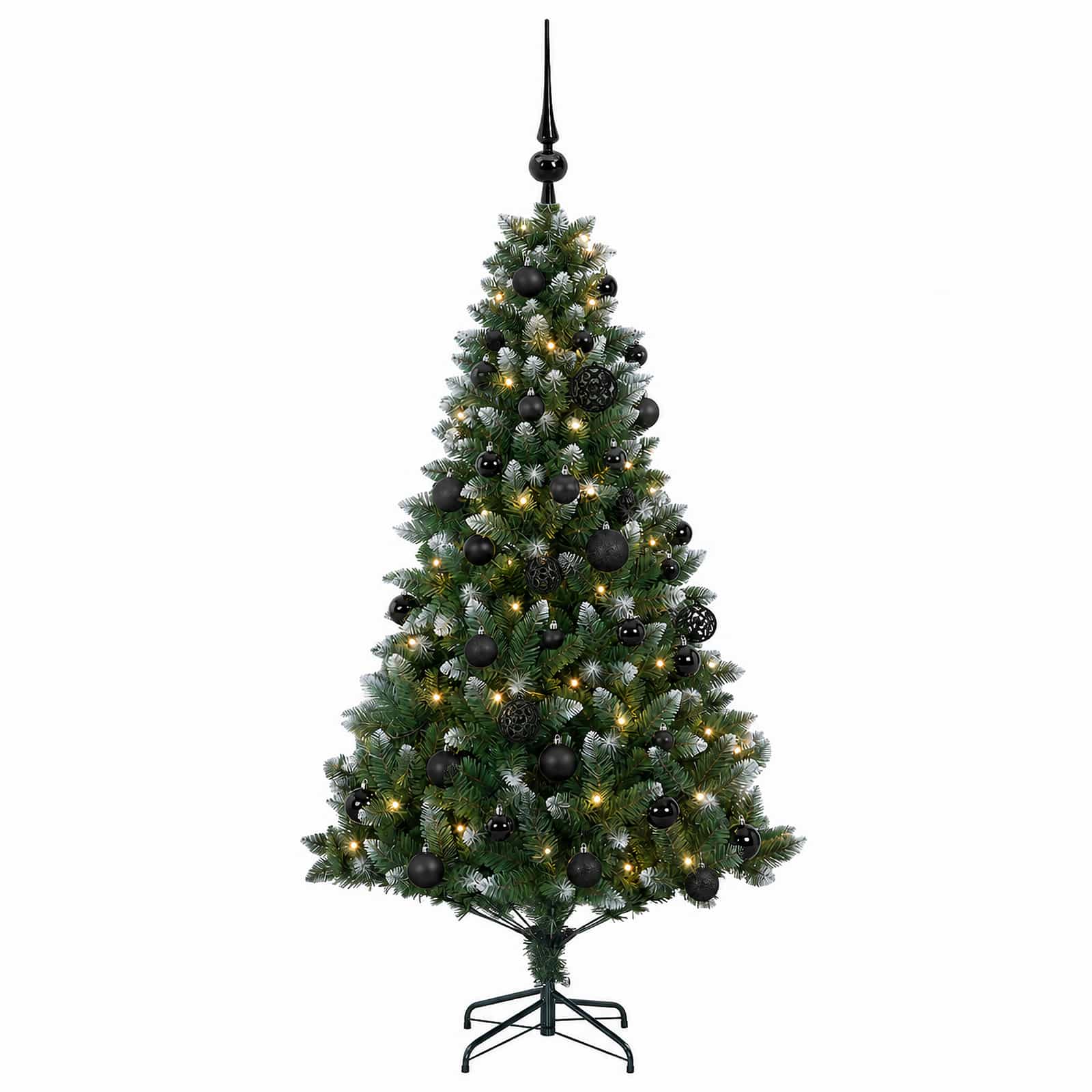 Umjetno božično drevo z okrasnimi kroglami 150 cm 150 LED