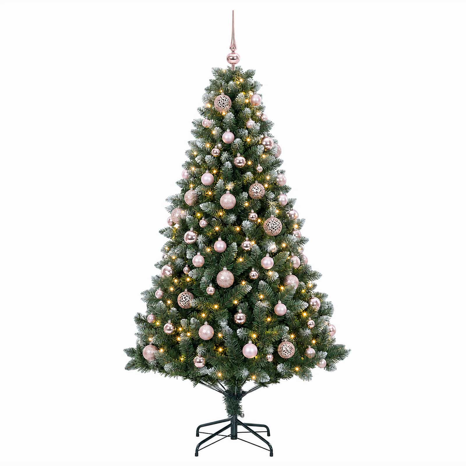 Umjetno božično drevo z okrasnimi kroglami 210 cm 300 LED
