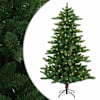 vidaXL Tehisj&otilde;ulupuu 120 cm 150 LED-i Soe valge PVC ja metall Roheline