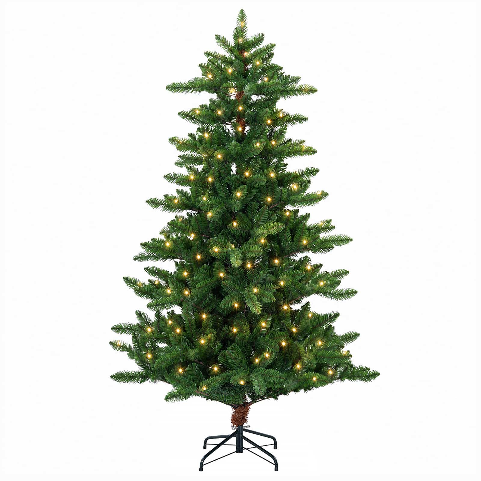 Umestno božično drevo 210 cm 300 LED Toplo bela PVC in kovina