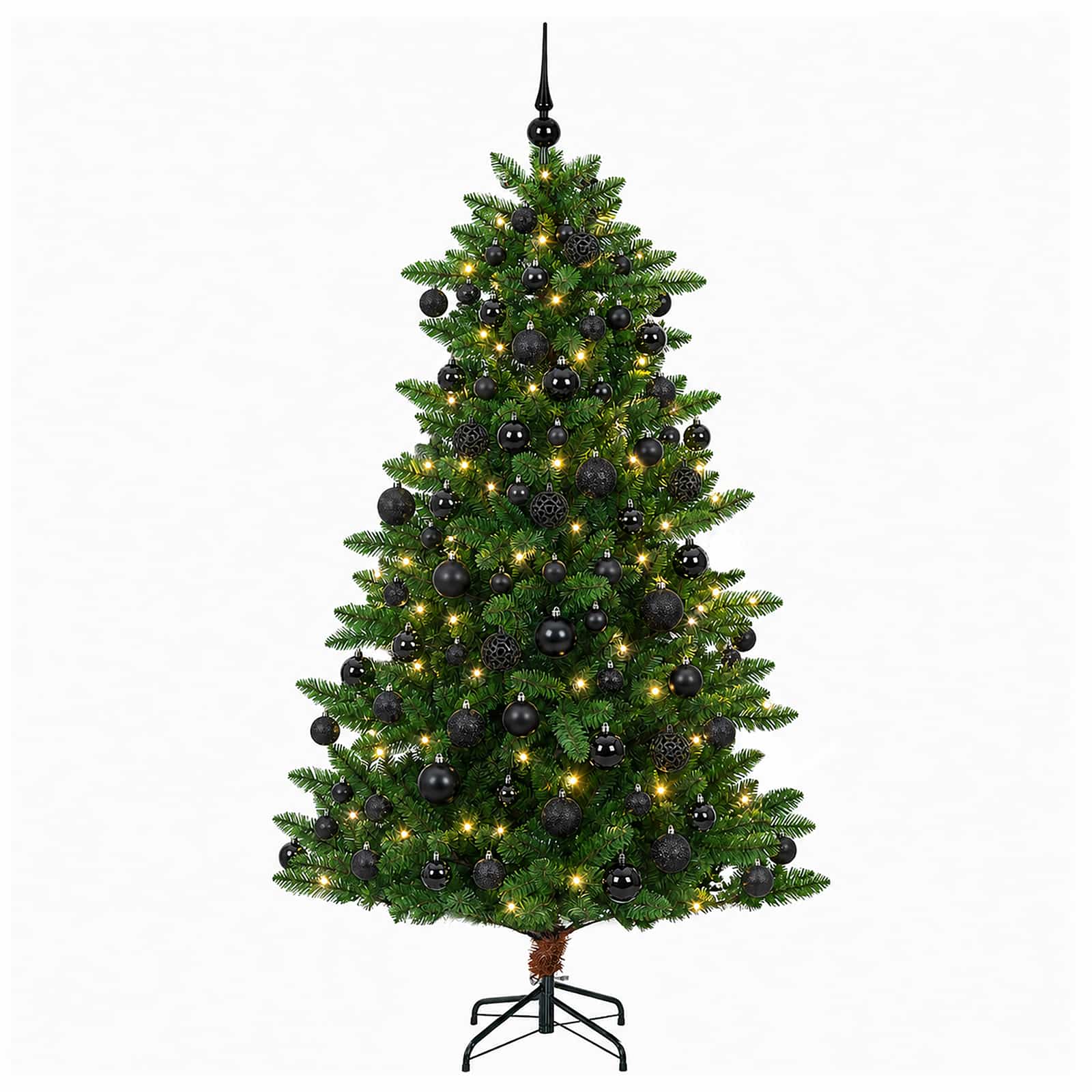Umjetno božično drevo z okrasnimi kroglami 240 cm 300 LED