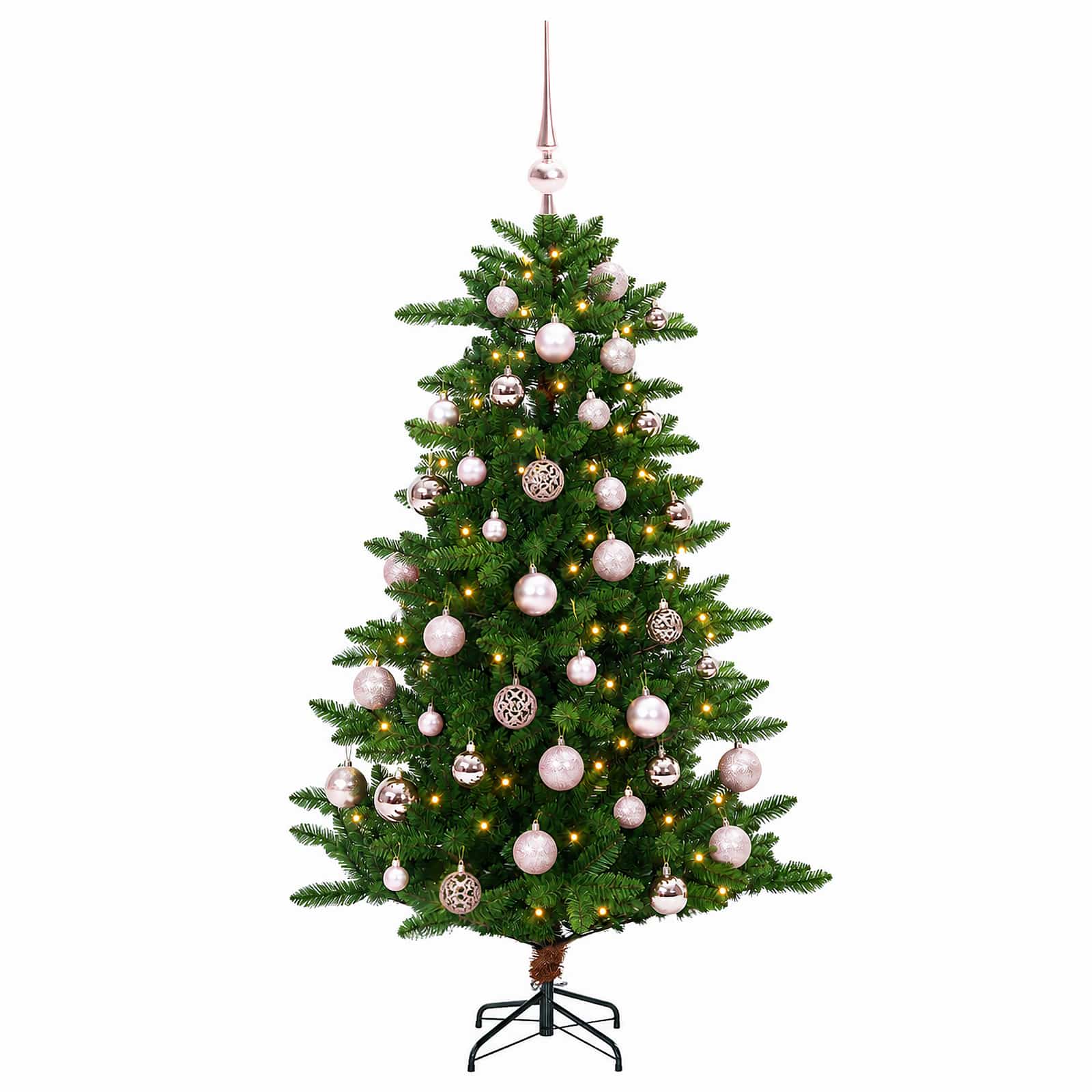 Umjetno božično drevo z okrasnimi kroglami 150 cm 150 LED