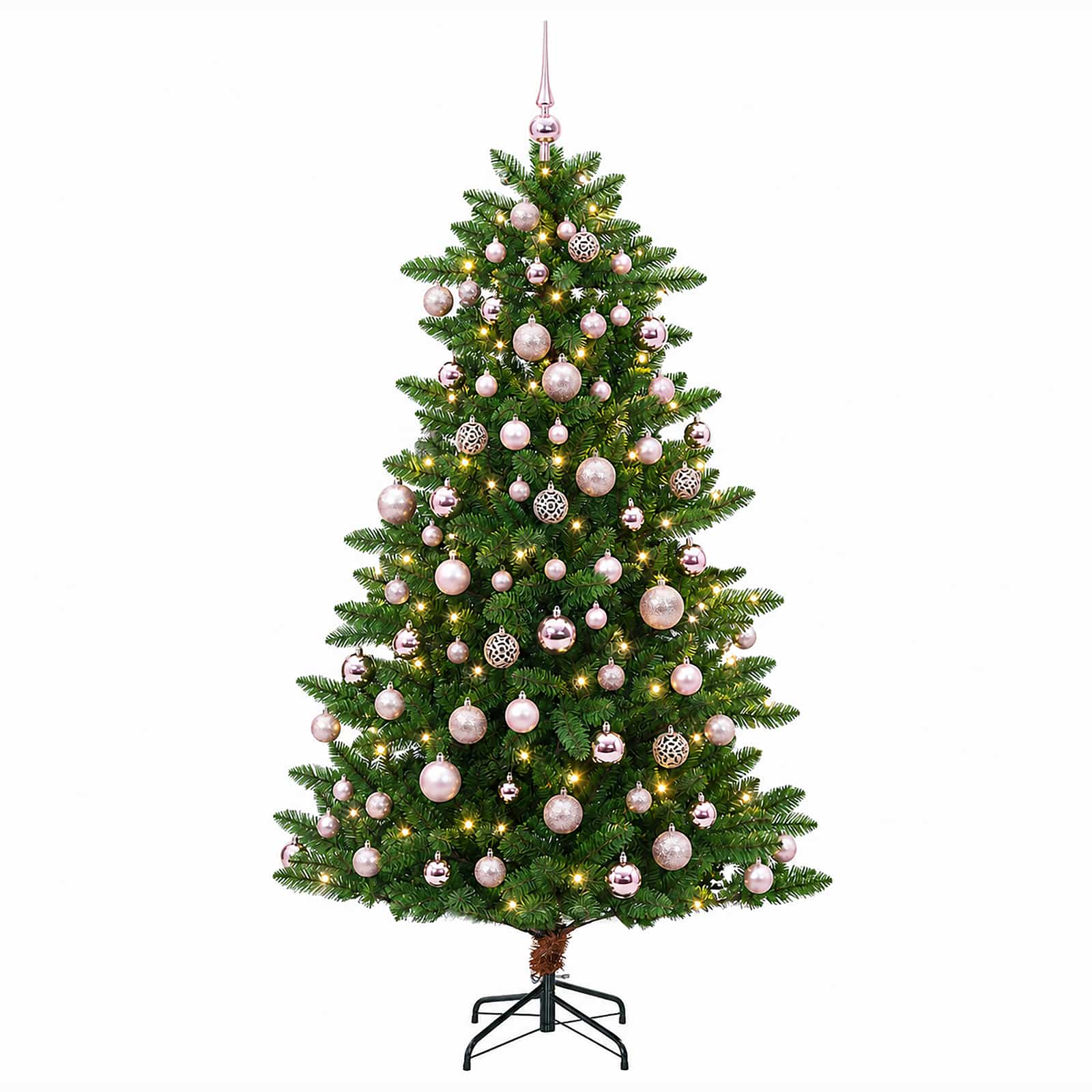 Umjetno božično drevo z okrasnimi kroglami 240 cm 300 LED