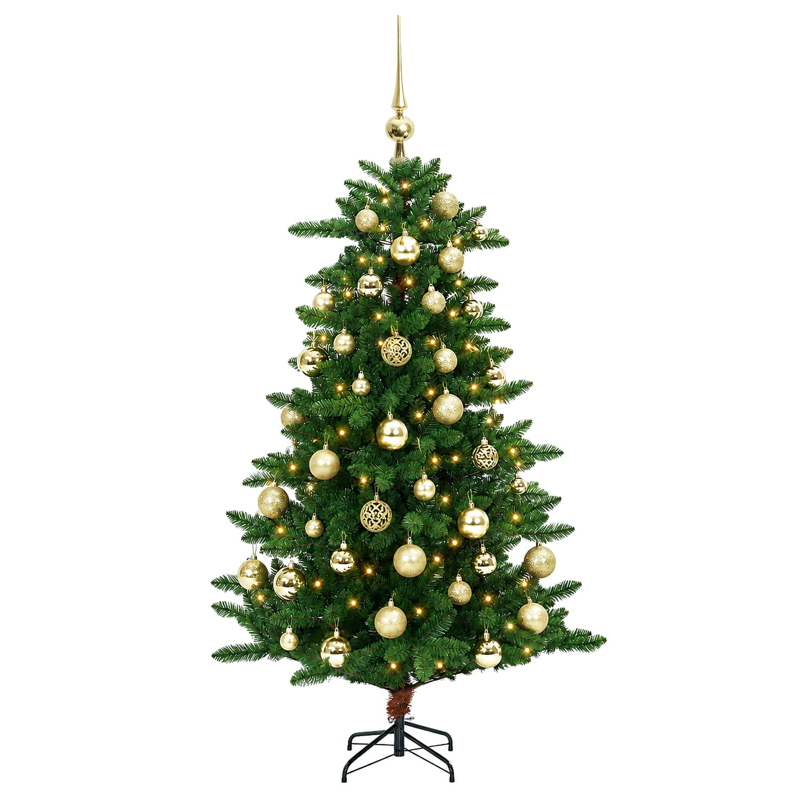 Artificial Christmas Tree with Bauble 120 cm 150 LED Toplo bela