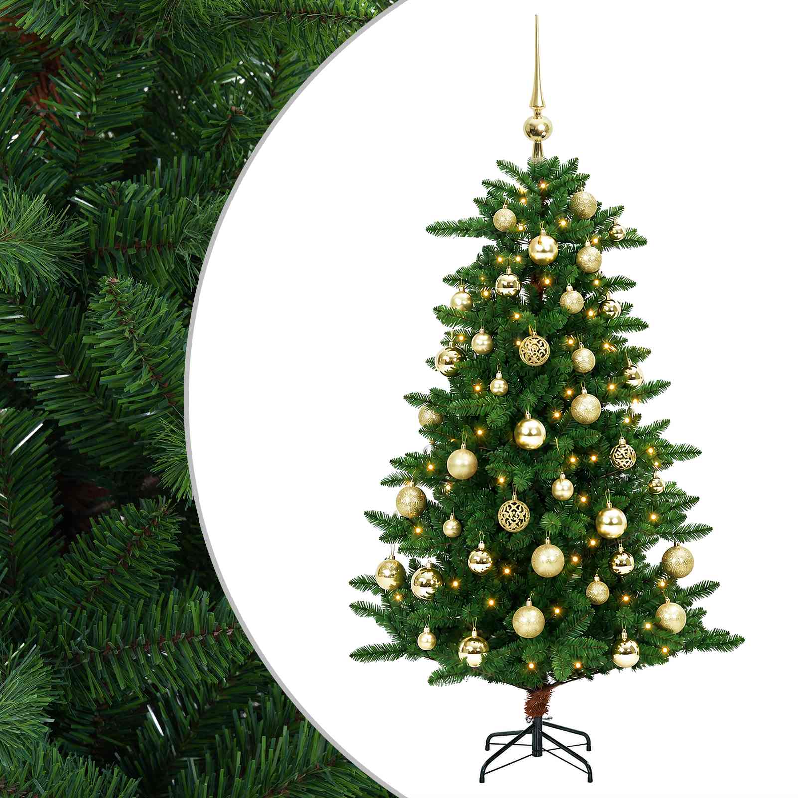 Artificial Christmas Tree with Bauble 150 cm 150 LED Toplo bela