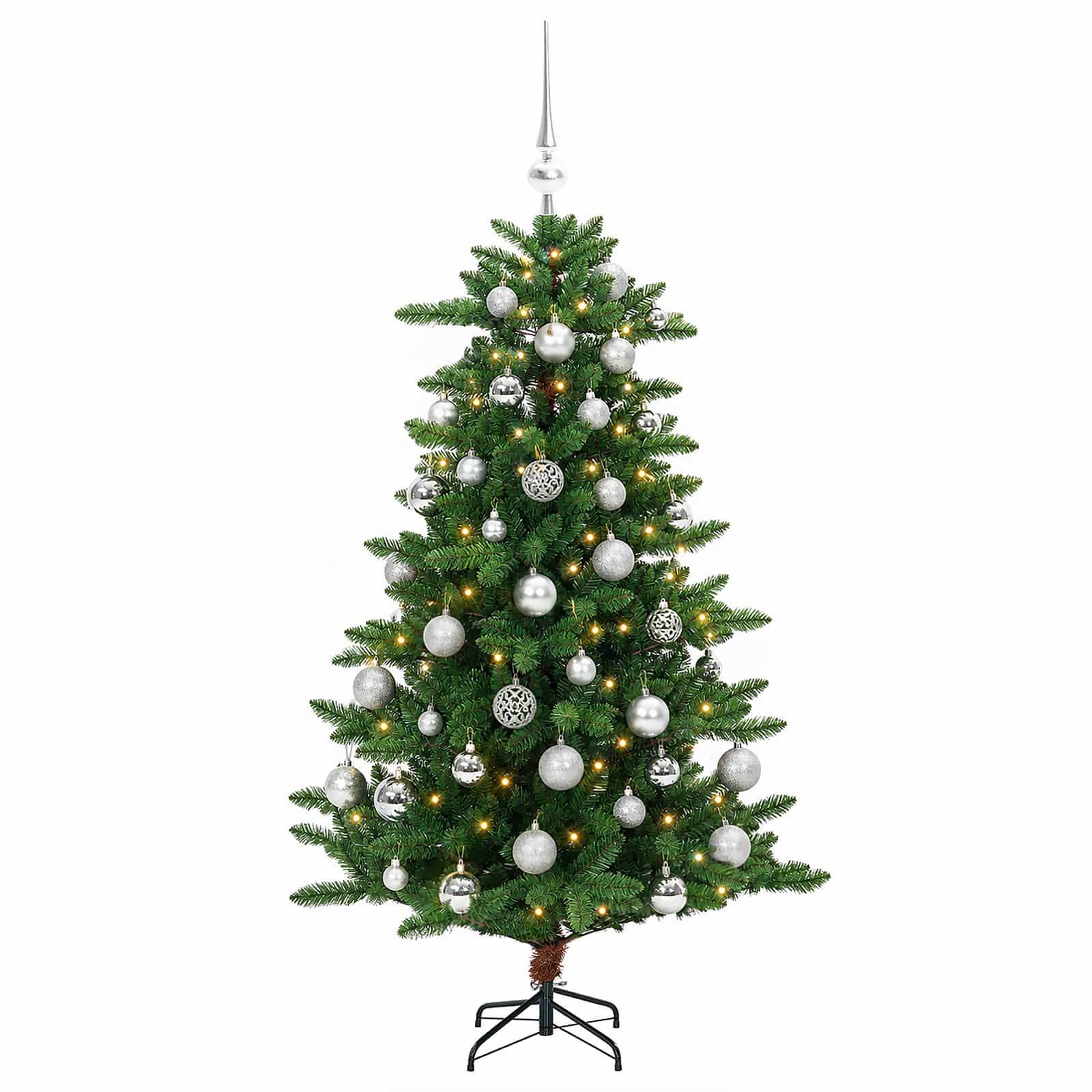 Artificial Christmas Tree with Bauble 150 cm 150 LED Toplo bela