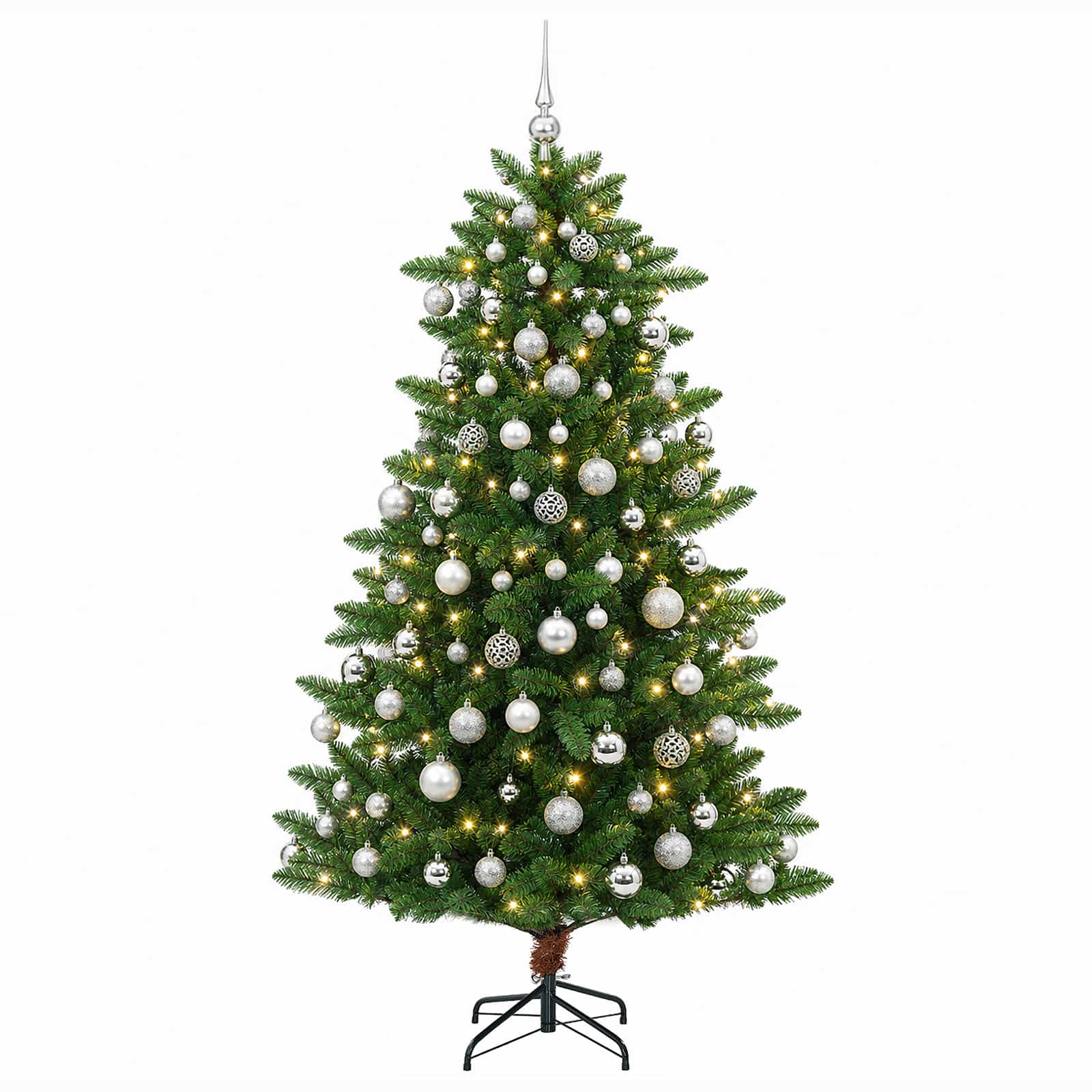 Artificial Christmas Tree with Bauble 240 cm 300 LED Toplo bela