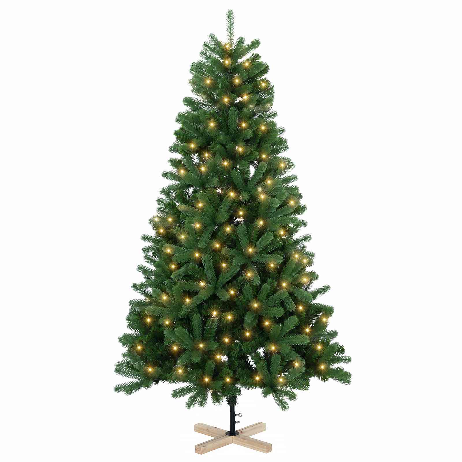 Umestno božično drevo 180 cm 300 LED Toplo bela PVC Zelena