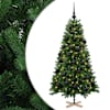 vidaXL Kunstkuusk koos j&otilde;ulukuuliga 150 cm 150 LED-i Soe valge PVC