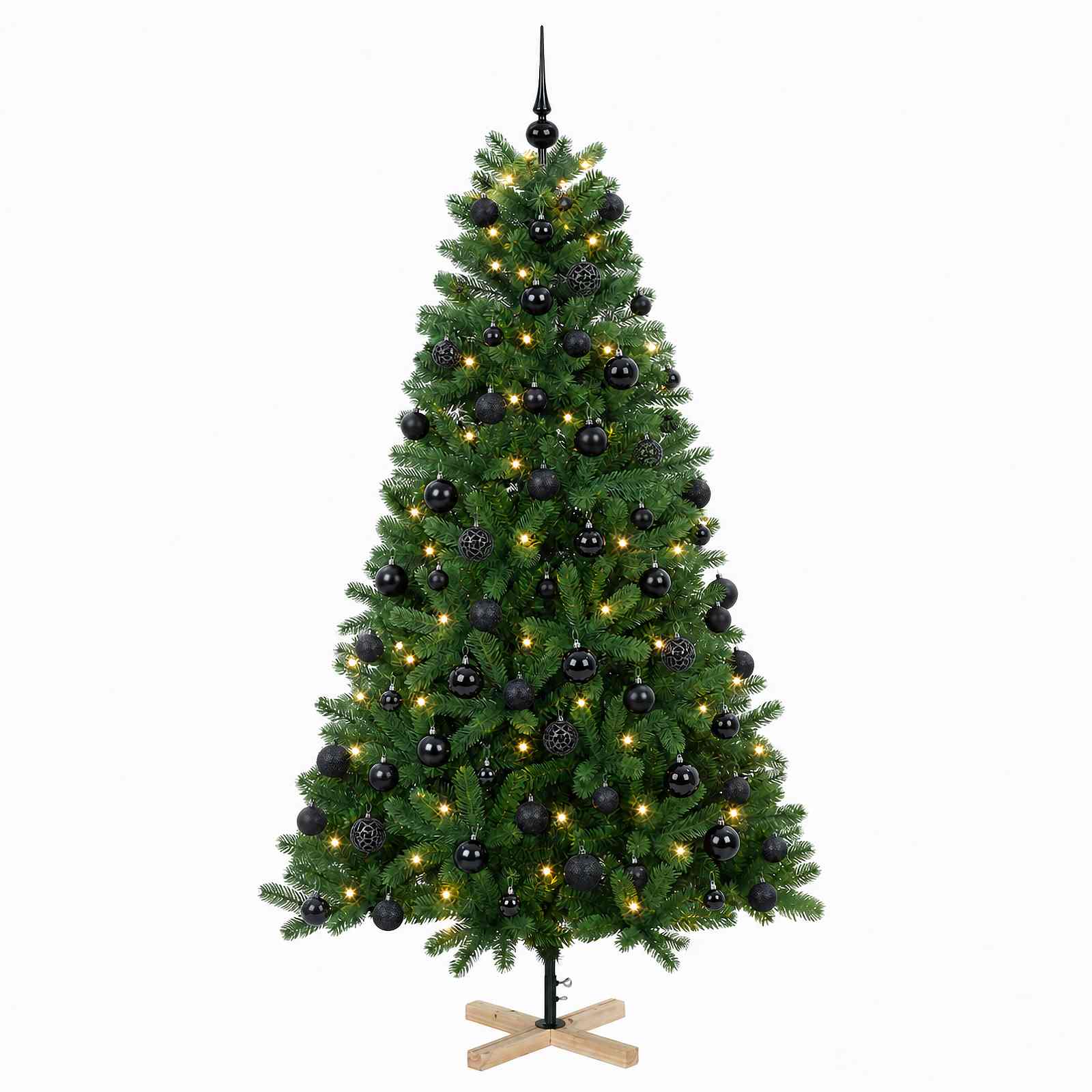 Umetna božična jelka z bučko 240 cm 300 LED Toplo bela PVC