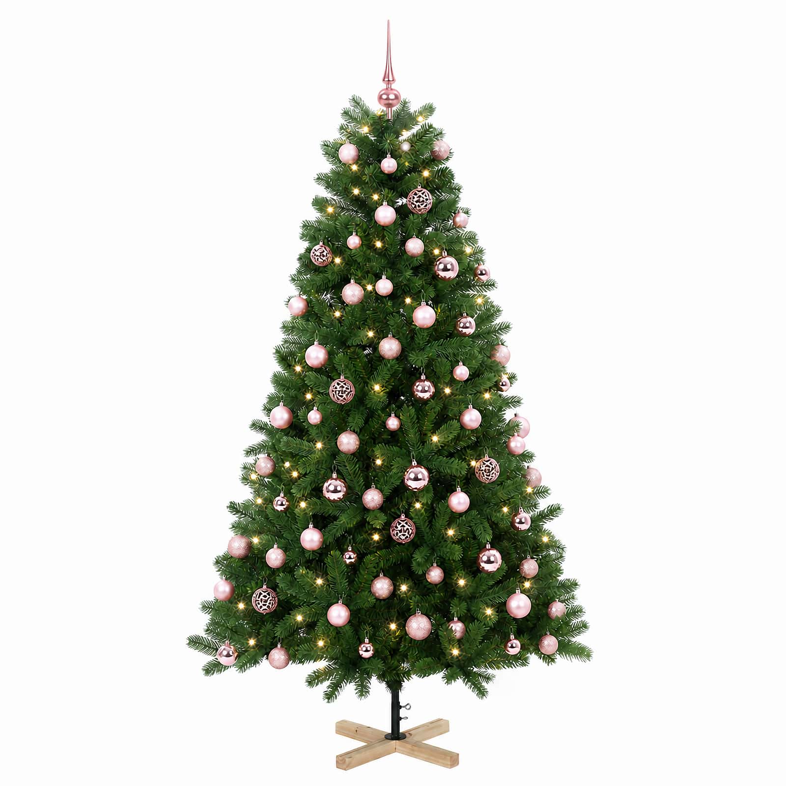Umetna božična jelka z bučko 240 cm 300 LED Toplo bela PVC