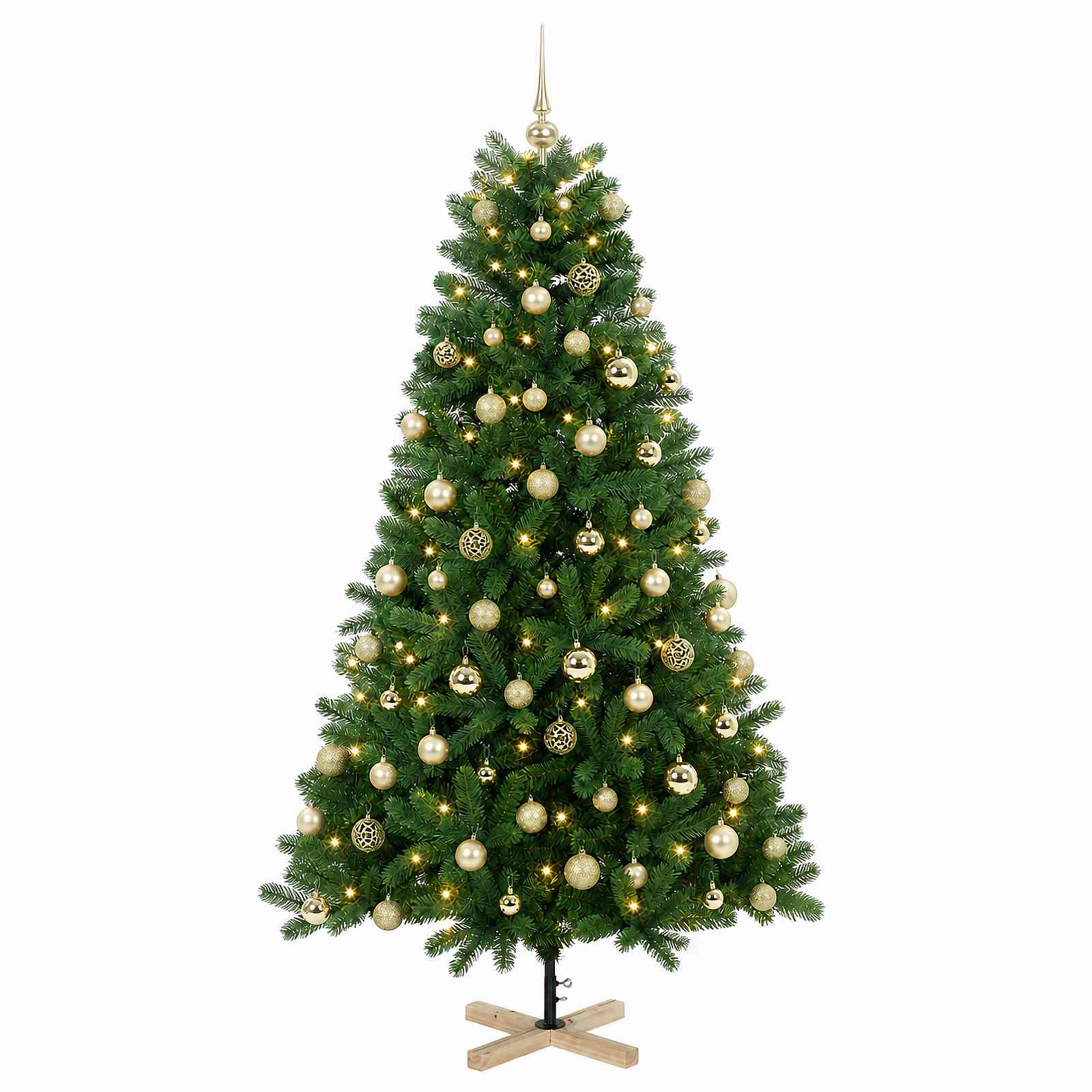Umetna božična jelka z bučko 240 cm 300 LED Toplo bela PVC