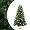 vidaXL Kunstkuusk koos j&otilde;ulukuuliga 120 cm 150 LED-i Soe valge PVC