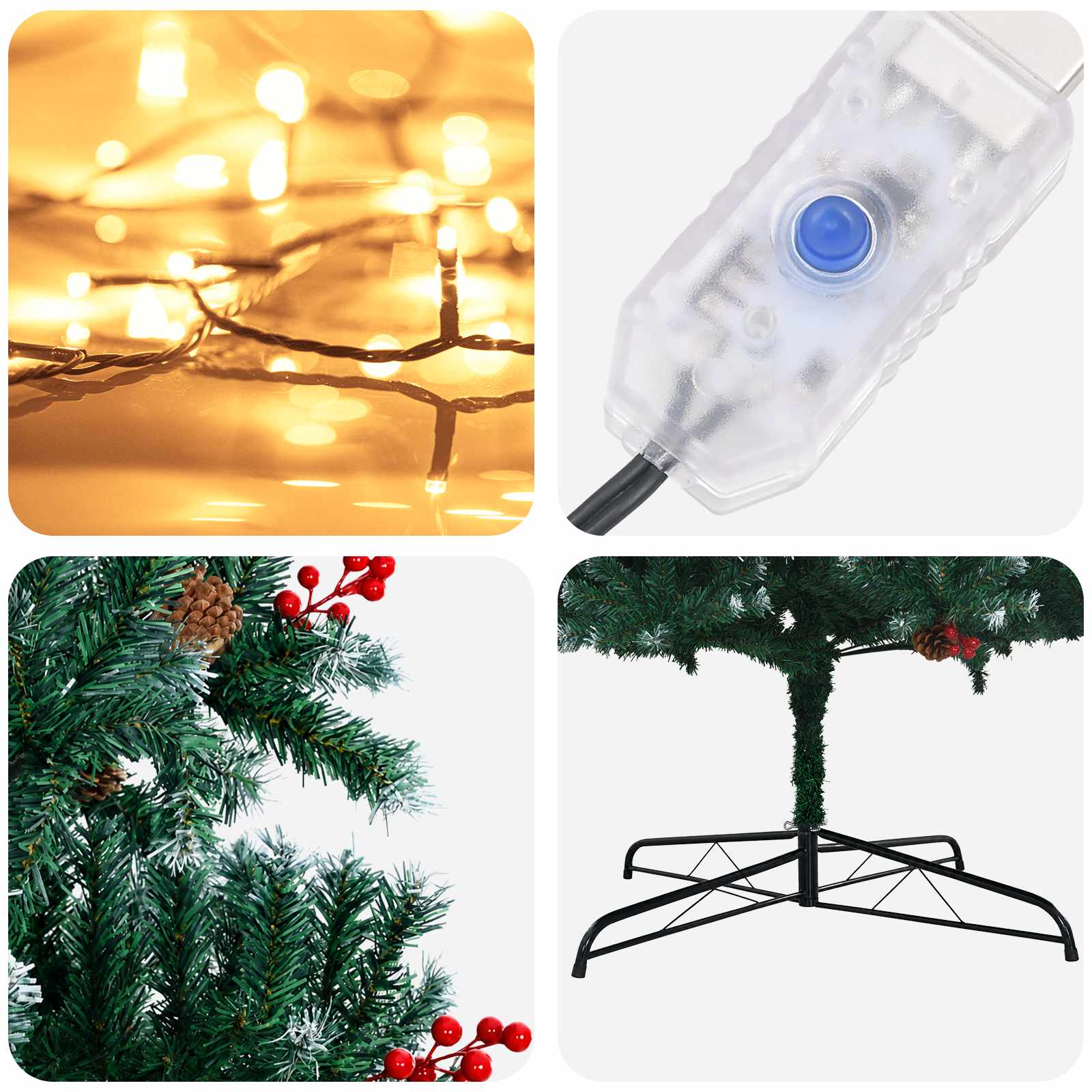 Umetno Zložljivo Božično Drevo 500 cm 900 LED Toplo bela
