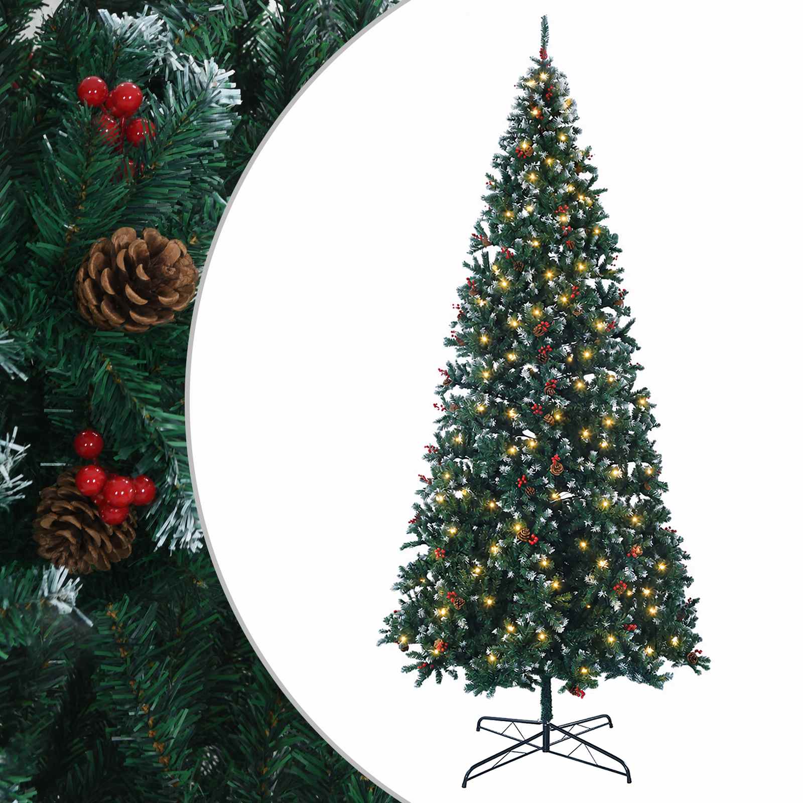vidaXL Umelý Sklápací Vianočný Stromček 500 cm 900 LED Teplá biela