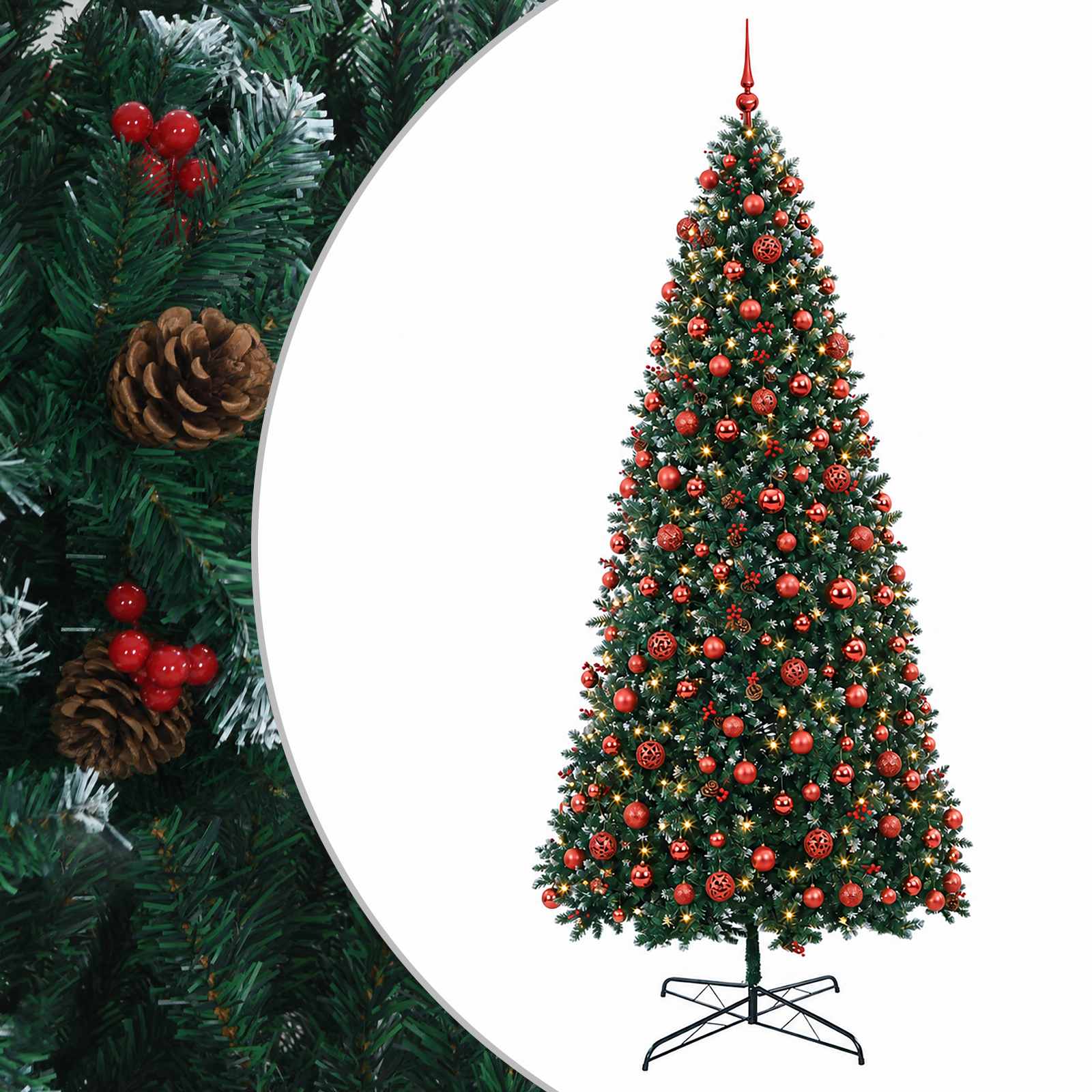 Umetno božično drevesce s tečaji in okraski 400 cm 600 LED