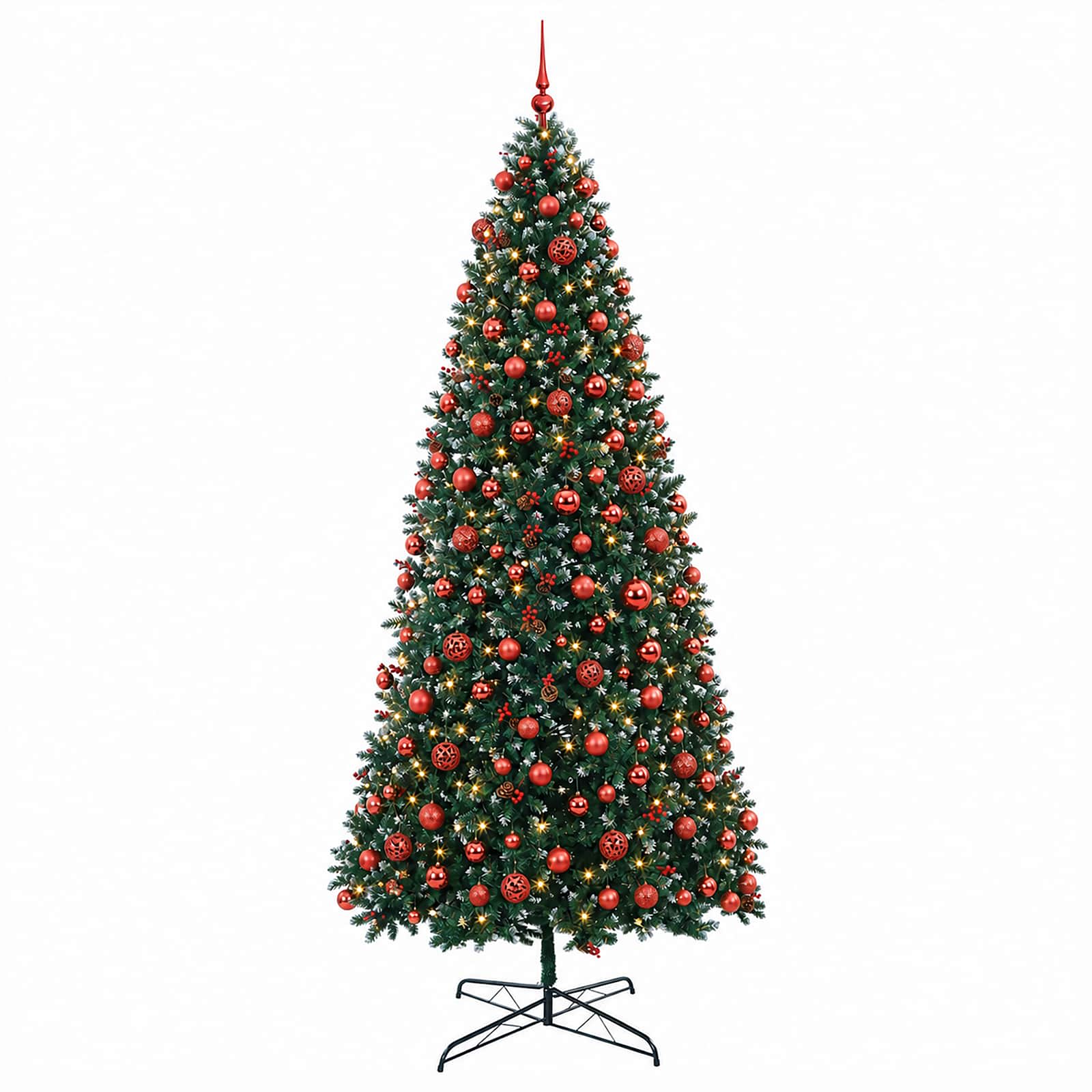 Umetno božično drevesce s tečaji in okraski 400 cm 600 LED