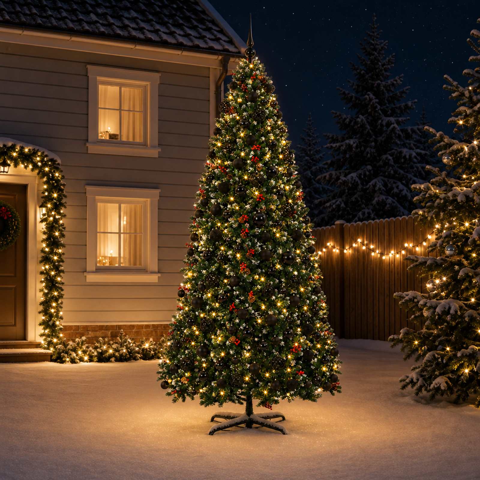 Umetna božična jelka s tečaji in okraski 400 cm 600 LED