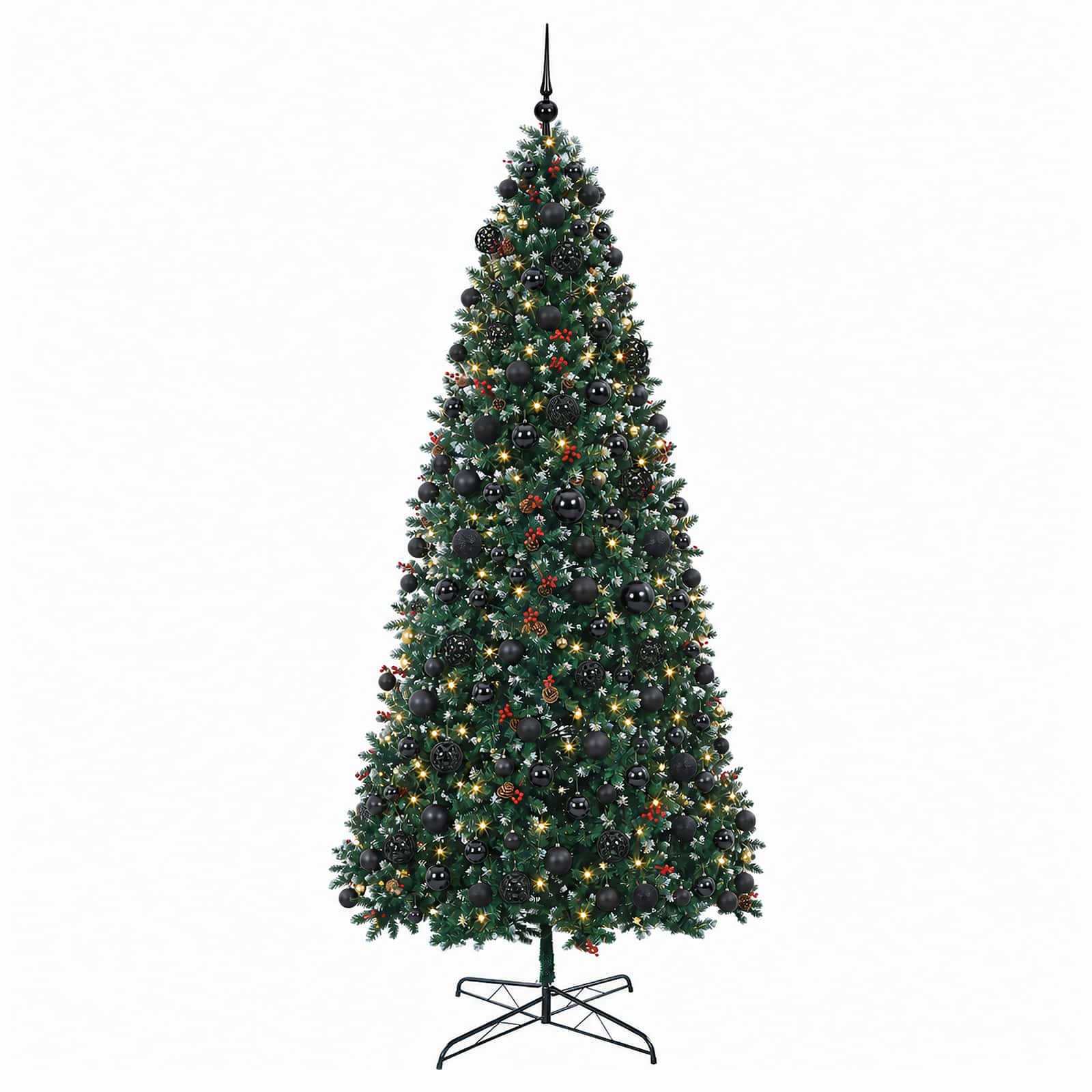 Umetna božična jelka s tečaji in okraski 400 cm 600 LED