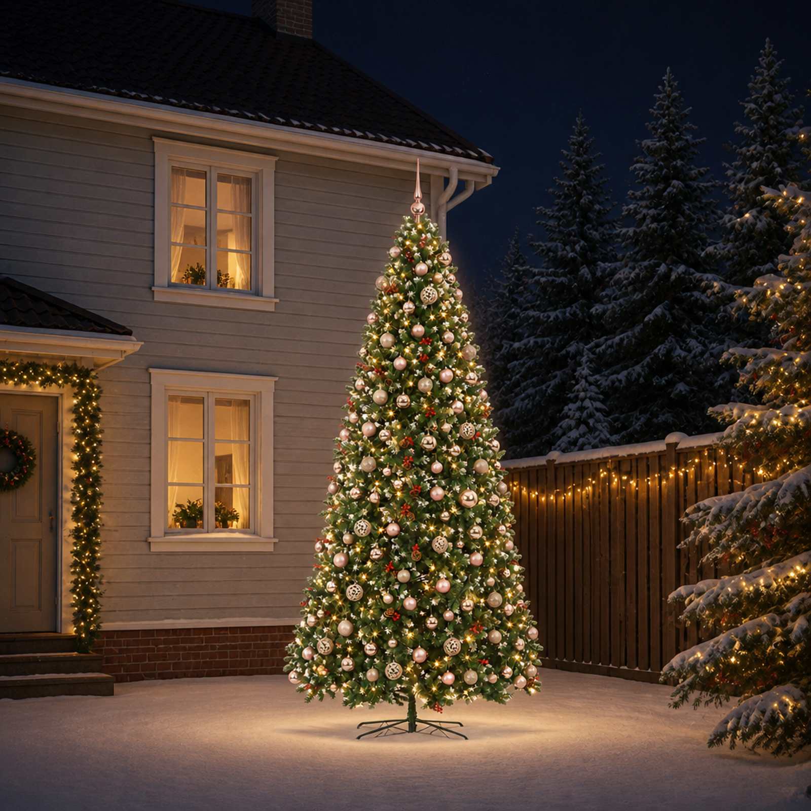 Umetno božično drevesce s tečaji in okraski 500 cm 900 LED