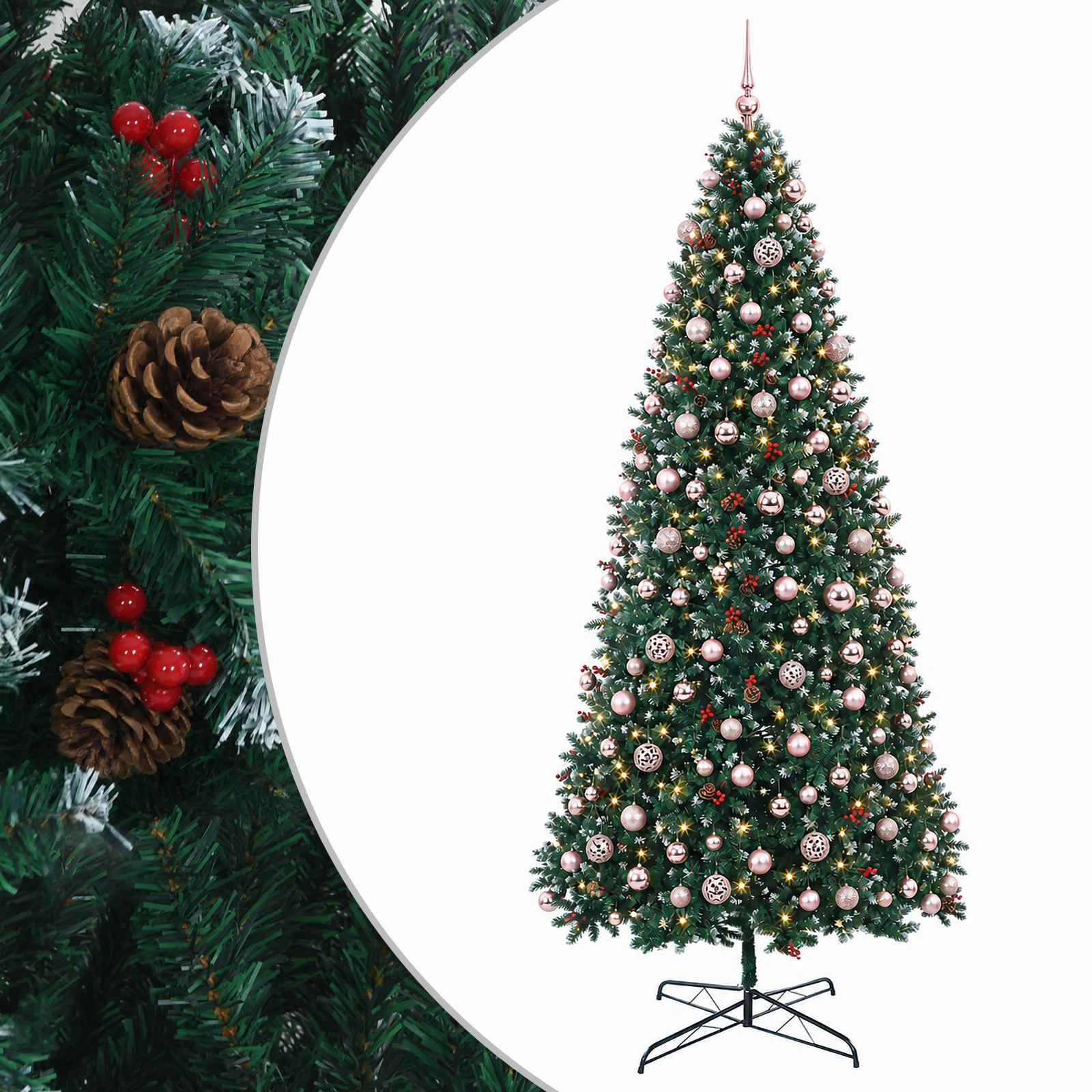 Umetno božično drevesce s tečaji in okraski 500 cm 900 LED