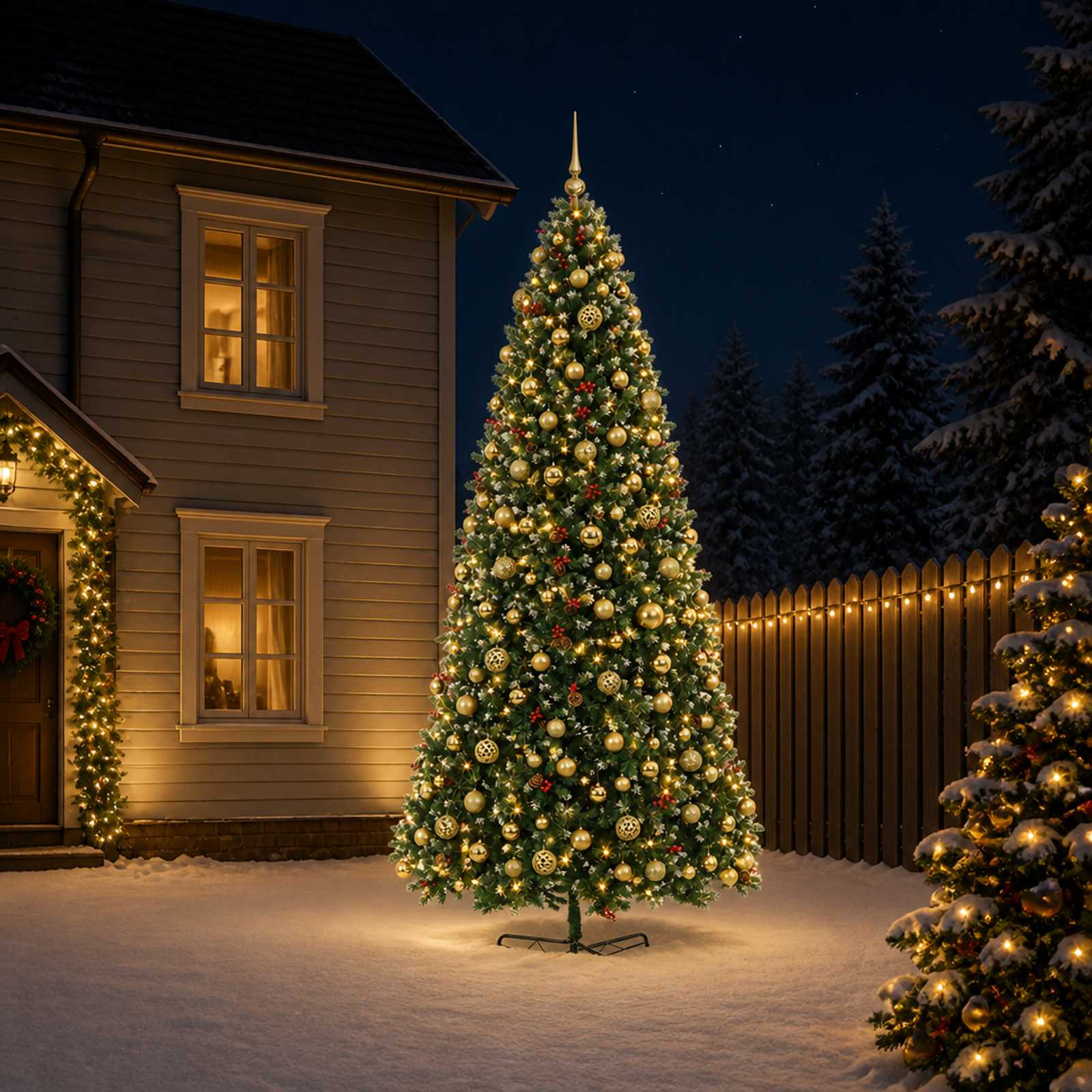 Umetno božično drevesce s tečaji in okraski 400 cm 600 LED