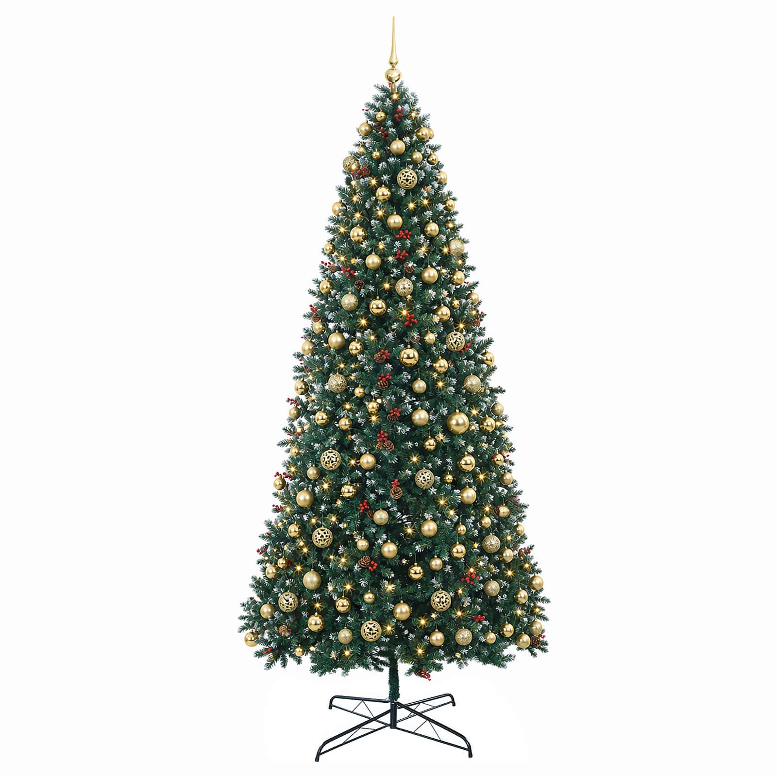 Umetno božično drevesce s tečaji in okraski 400 cm 600 LED