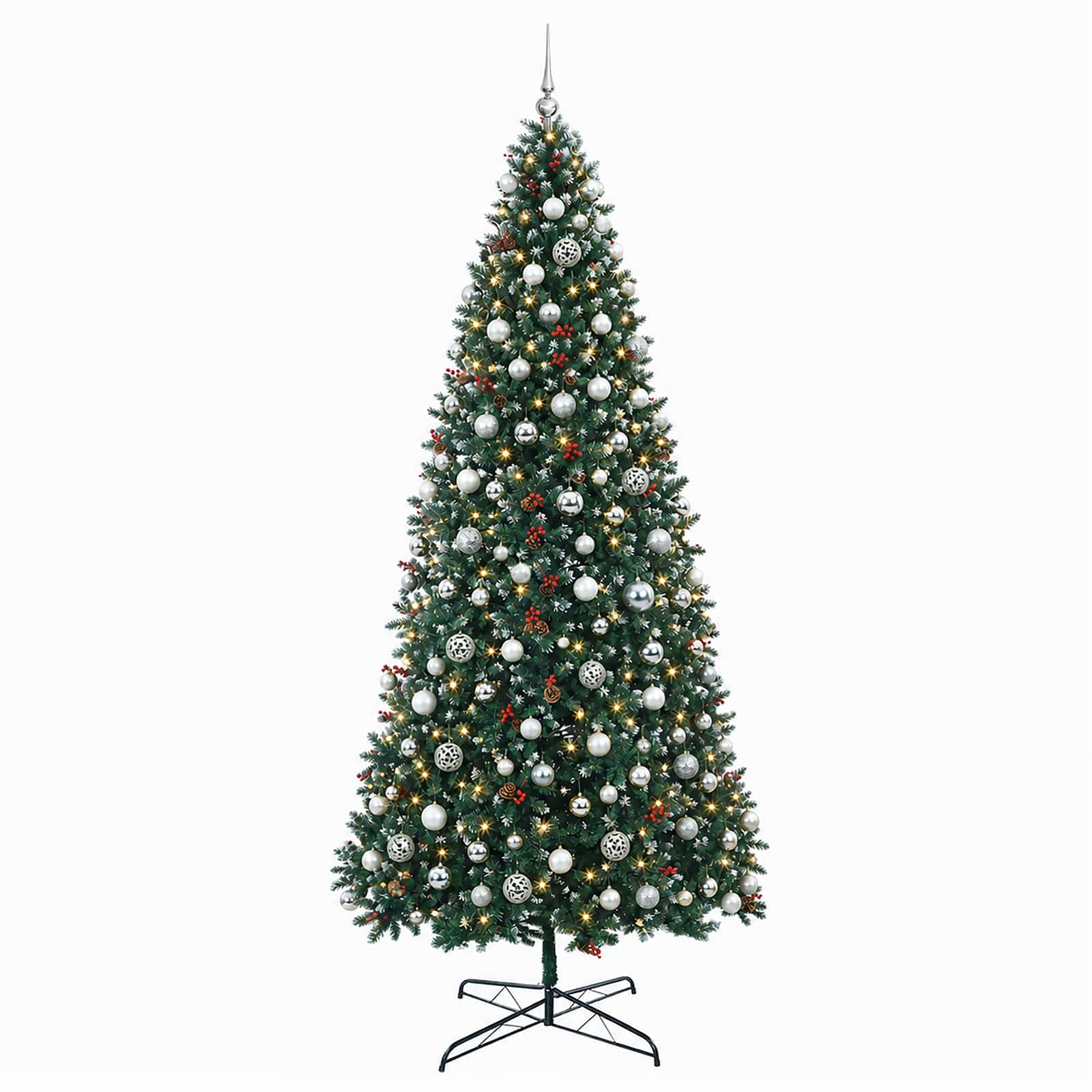 Umetno božično drevesce s tečaji in okraski 400 cm 600 LED