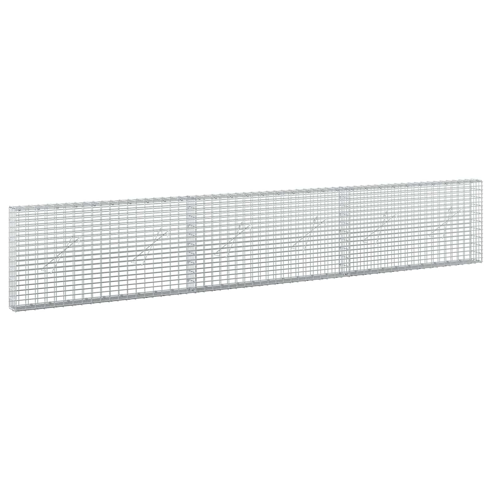 vidaXL Gabion cu Fir de 3,5 mm și Plasă de 5x2,5 cm 300x10x50 cm