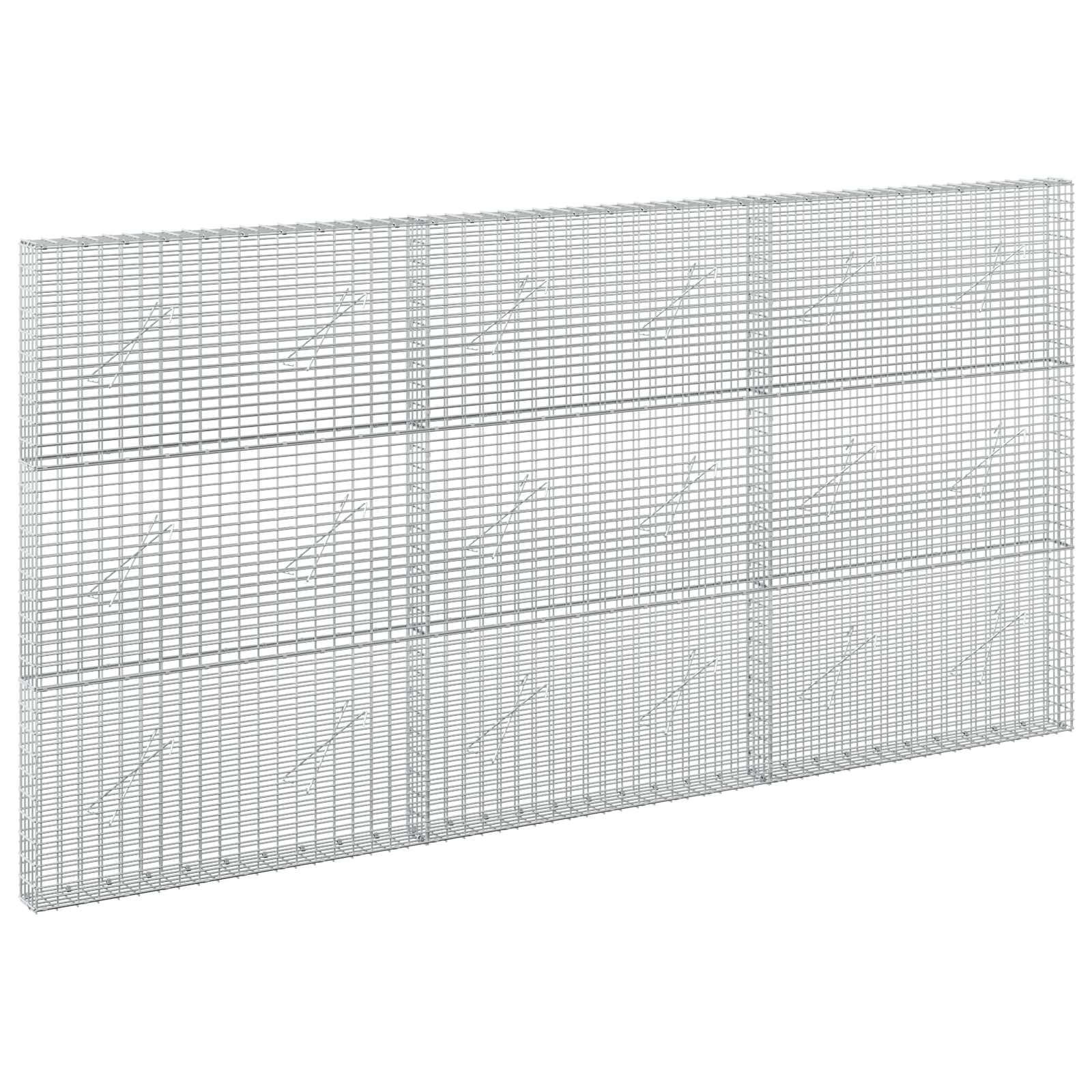 vidaXL Gabion cu Fir de 3,5 mm și Plasă de 5x2,5 cm 300x10x150 cm
