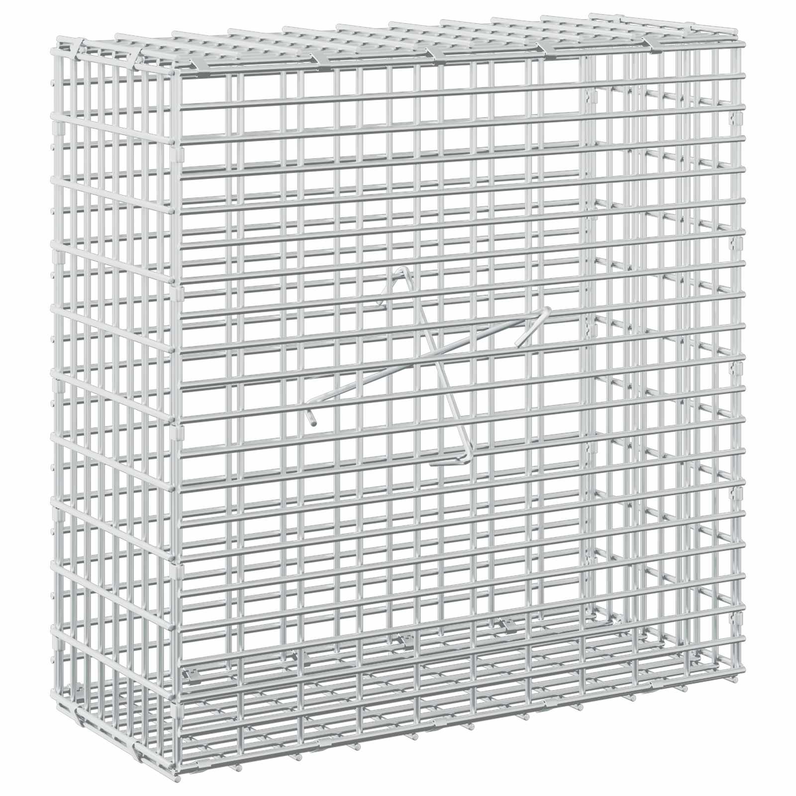 vidaXL Gabion cu Fir de 3,5 mm și Plasă de 5x2,5 cm 50x20x50 cm