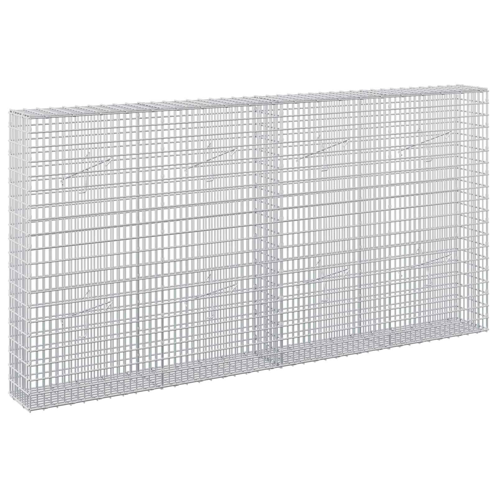 vidaXL Gabion cu Fir de 3,5 mm și Plasă de 5x2,5 cm 200x20x100 cm