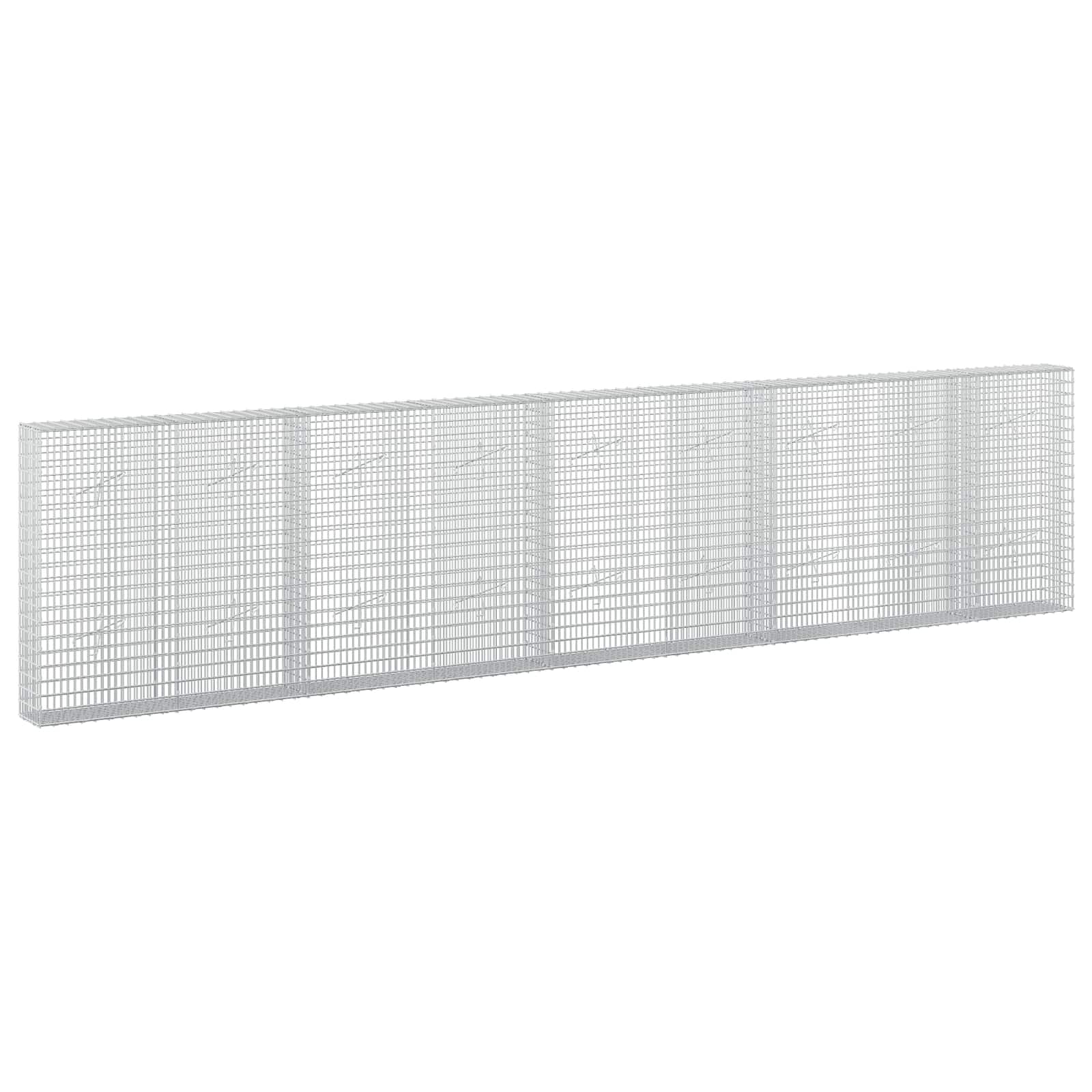 vidaXL Gabion cu Fir de 3,5 mm și Plasă de 5x2,5 cm 450x20x100 cm