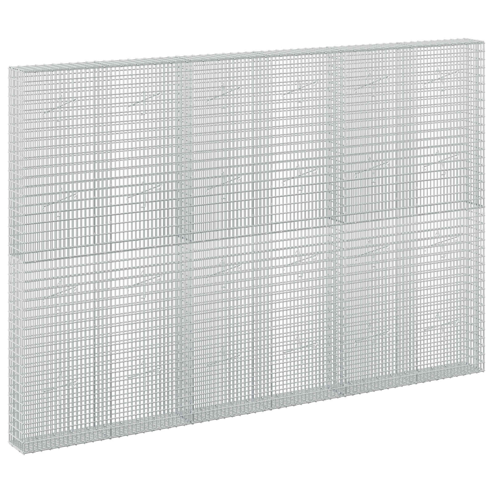vidaXL Gabion cu Fir de 3,5 mm și Plasă de 5x2,5 cm 300x20x200 cm