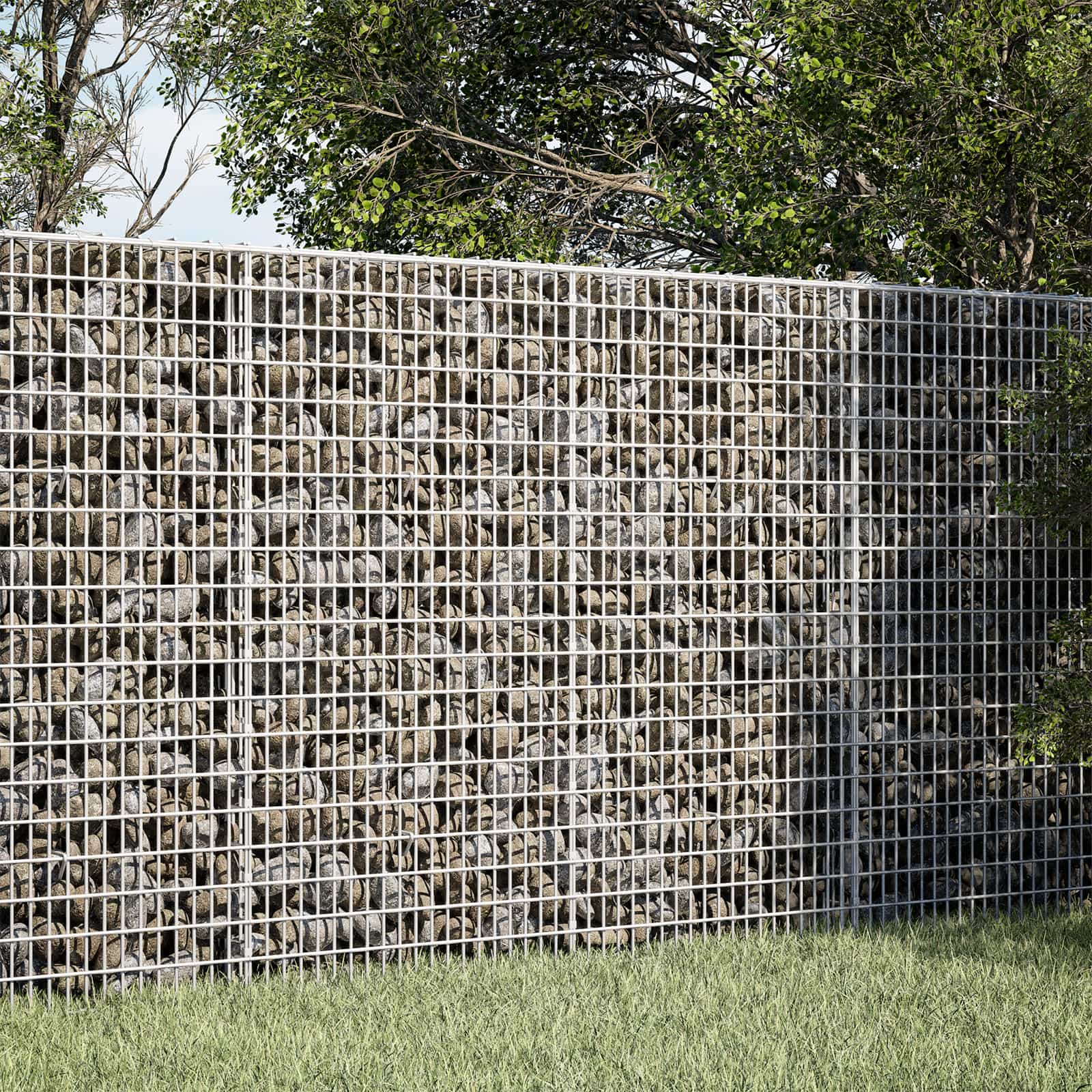 vidaXL Gabion med 5 mm tråd og 5x2,5 cm net 100x10x100 cm