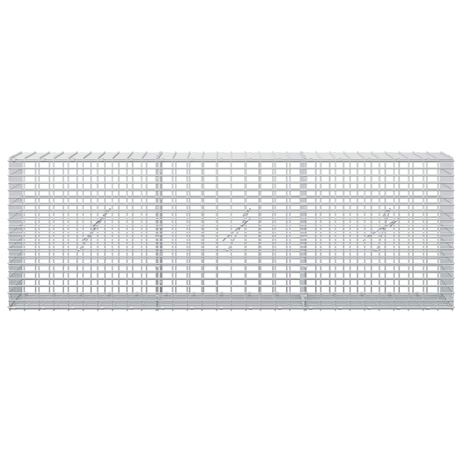 vidaXL - Gabion - met - 5 - mm - Draad - en - 5x2,5 - cm - Gaas - 150x20x50 - cm