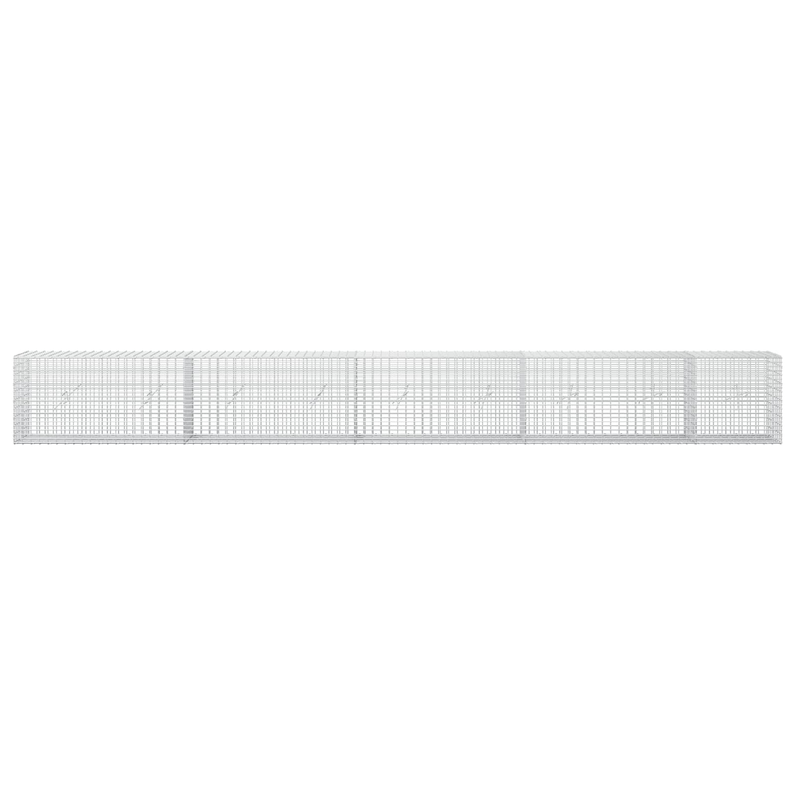vidaXL - Gabion - met - 5 - mm - Draad - en - 5x2,5 - cm - Gaas - 450x20x50 - cm