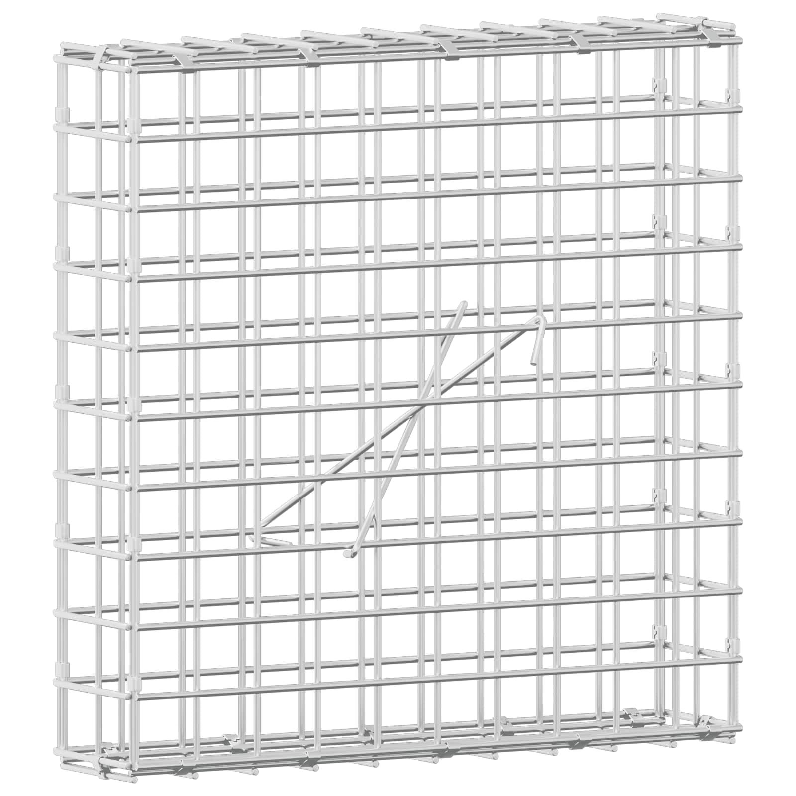Gabion z žico 5 mm in mrežo 5x5 cm 50x10x50 cm Pocinkano jeklo
