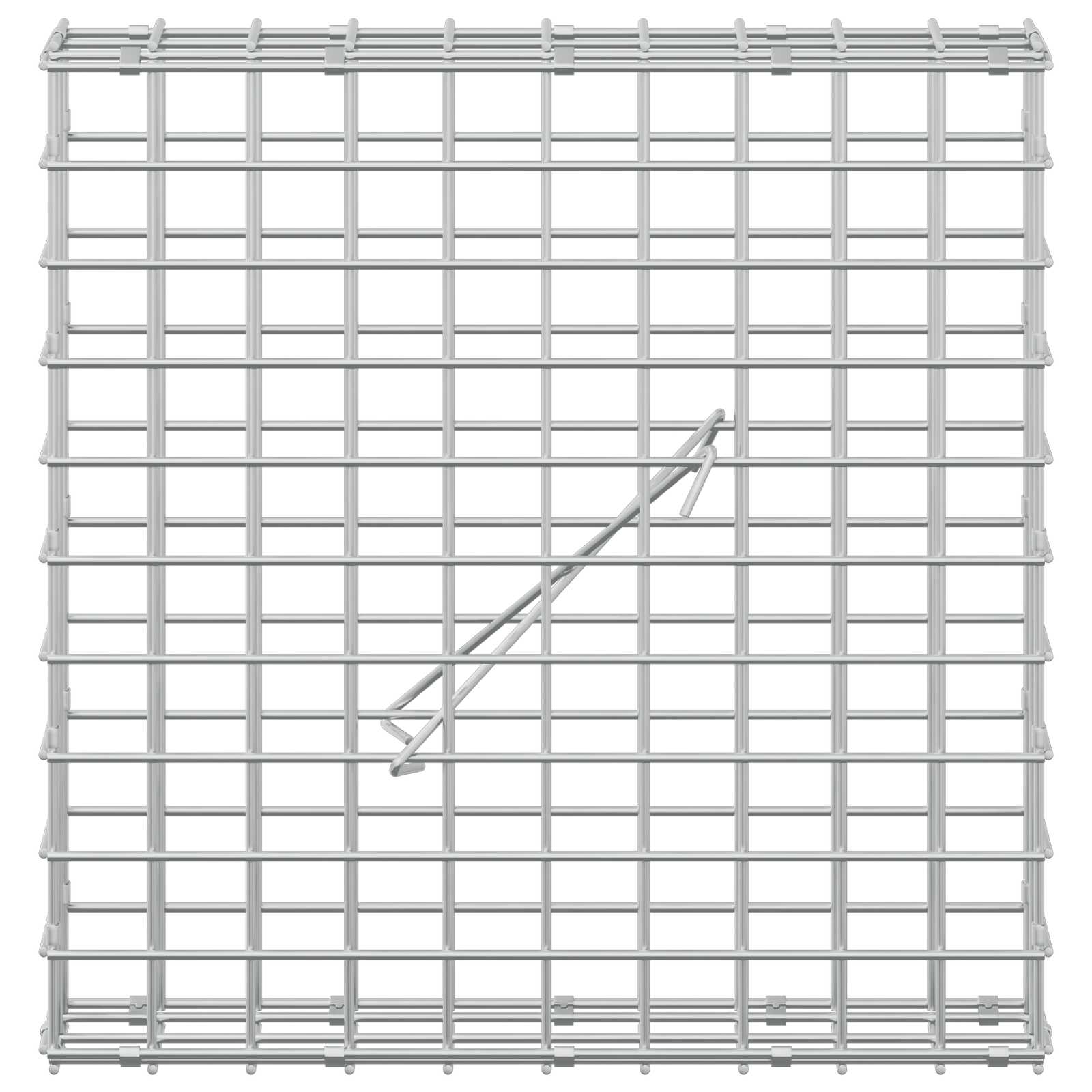Gabion z žico 5 mm in mrežo 5x5 cm 50x10x50 cm Pocinkano jeklo