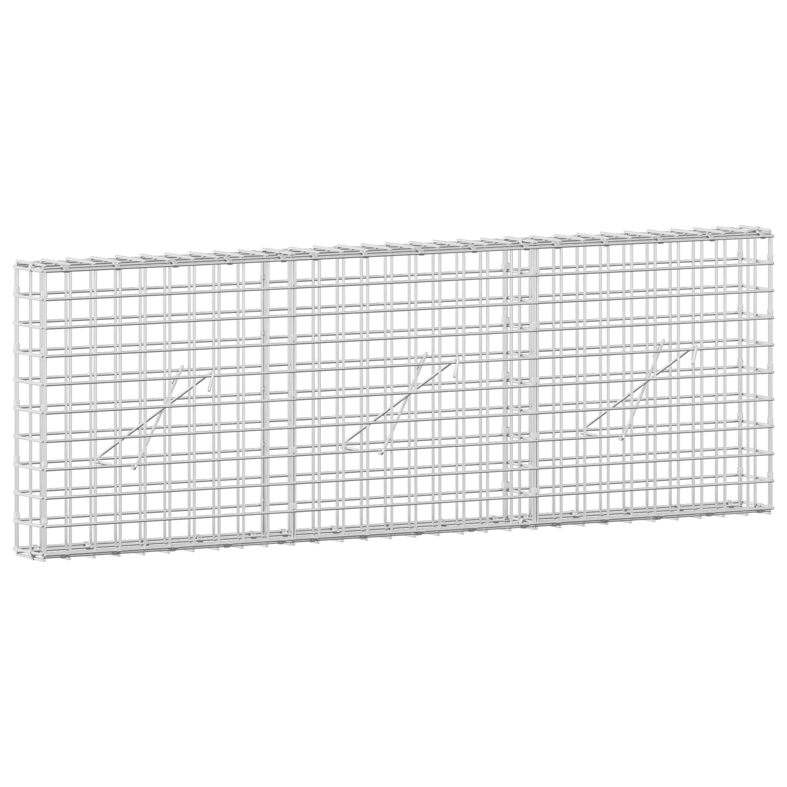 Gabion z žico 5 mm in mrežo 5x5 cm 150x10x50 cm Pocinkano jeklo
