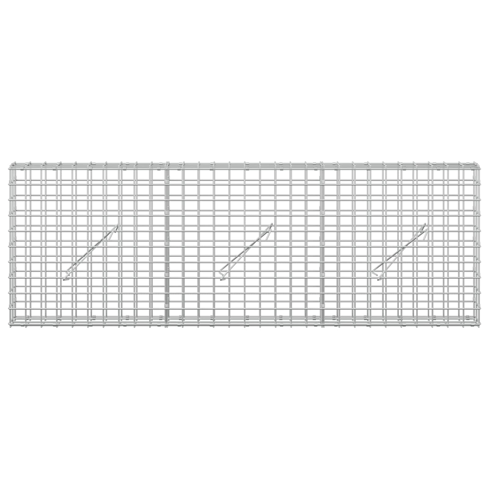 Gabion z žico 5 mm in mrežo 5x5 cm 150x10x50 cm Pocinkano jeklo
