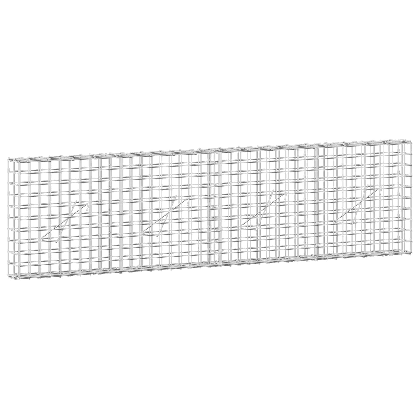 Gabion z žico 5 mm in mrežo 5x5 cm 200x10x50 cm Pocinkano jeklo