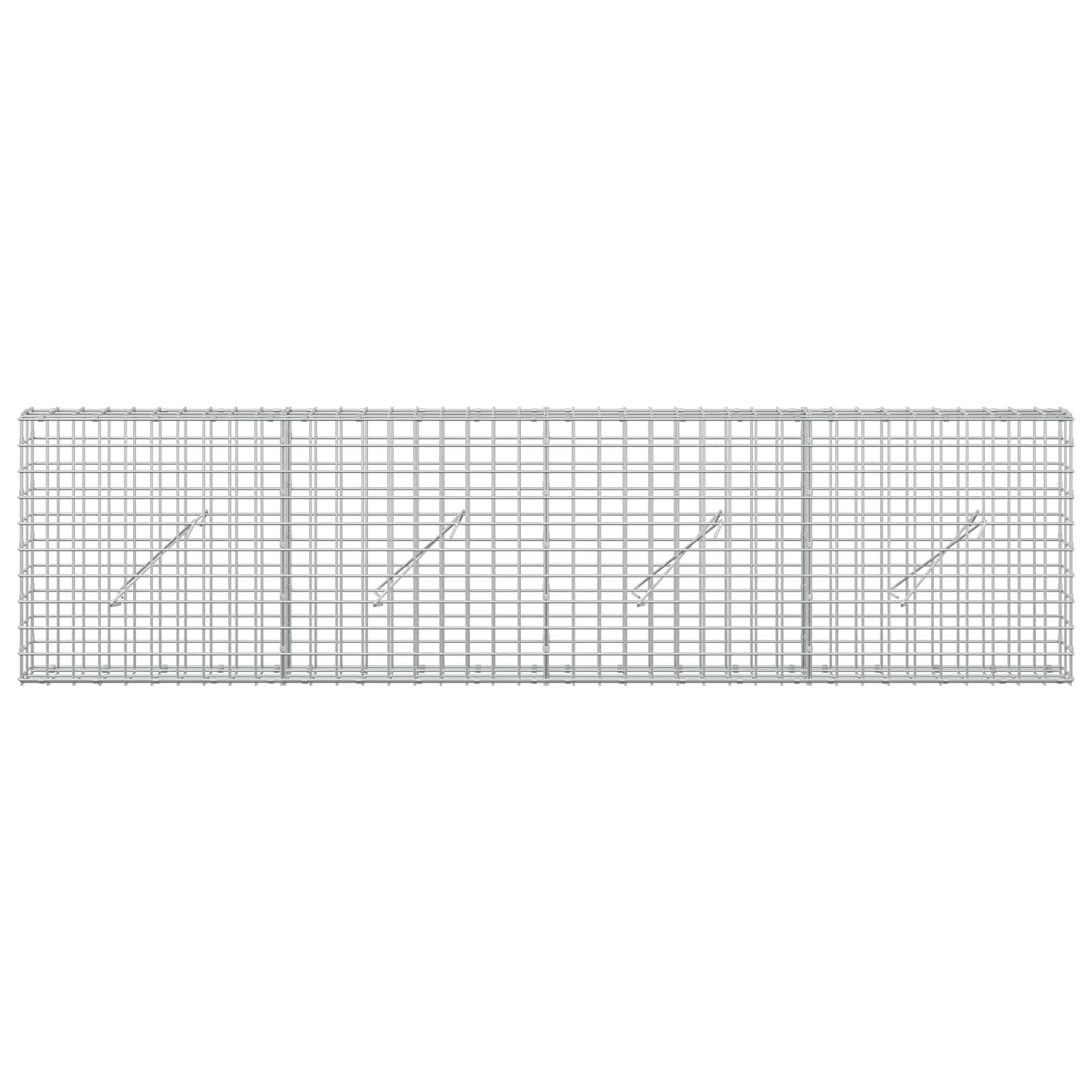 Gabion z žico 5 mm in mrežo 5x5 cm 200x10x50 cm Pocinkano jeklo