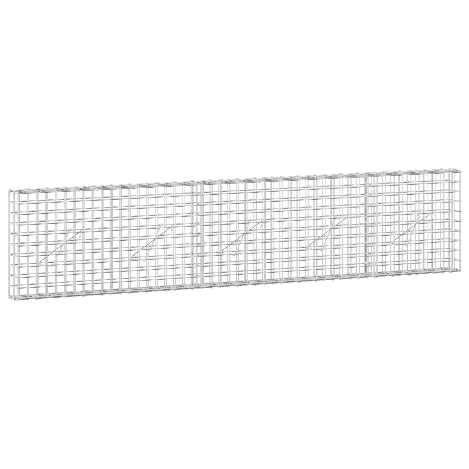 Gabion z žico 5 mm in mrežo 5x5 cm 250x10x50 cm Pocinkano jeklo