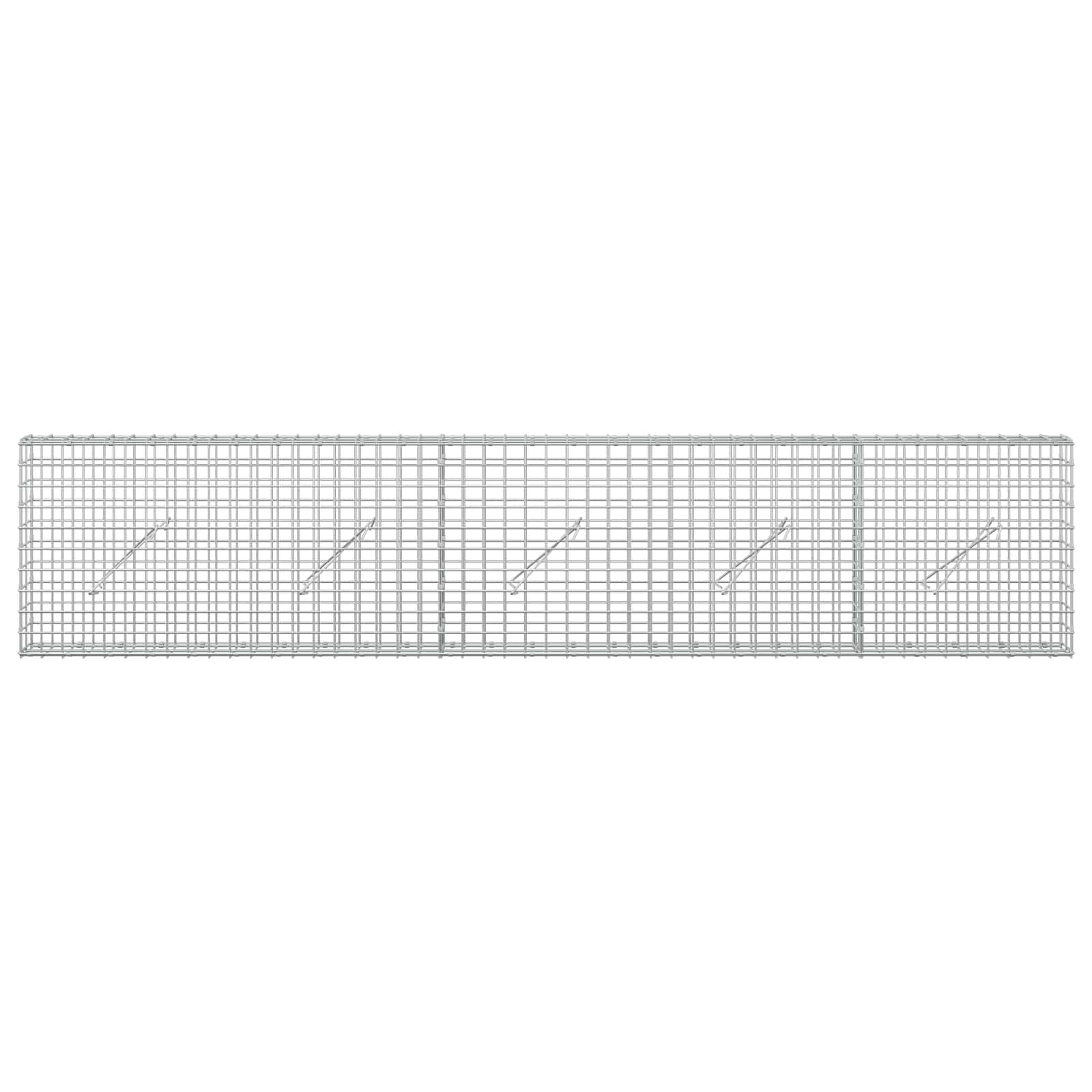 Gabion z žico 5 mm in mrežo 5x5 cm 250x10x50 cm Pocinkano jeklo