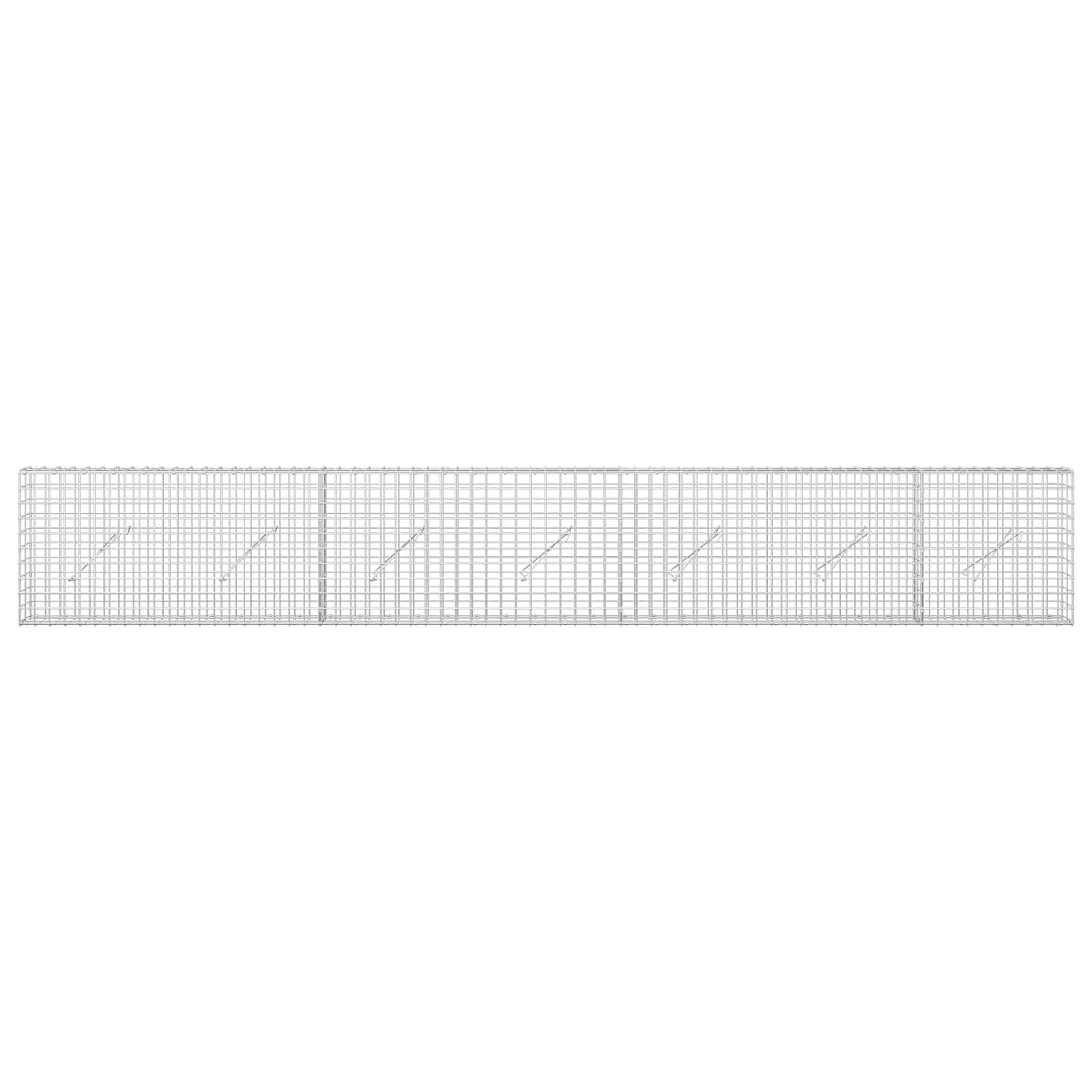 Gabion z žico 5 mm in mrežo 5x5 cm 350x10x50 cm Pocinkano jeklo