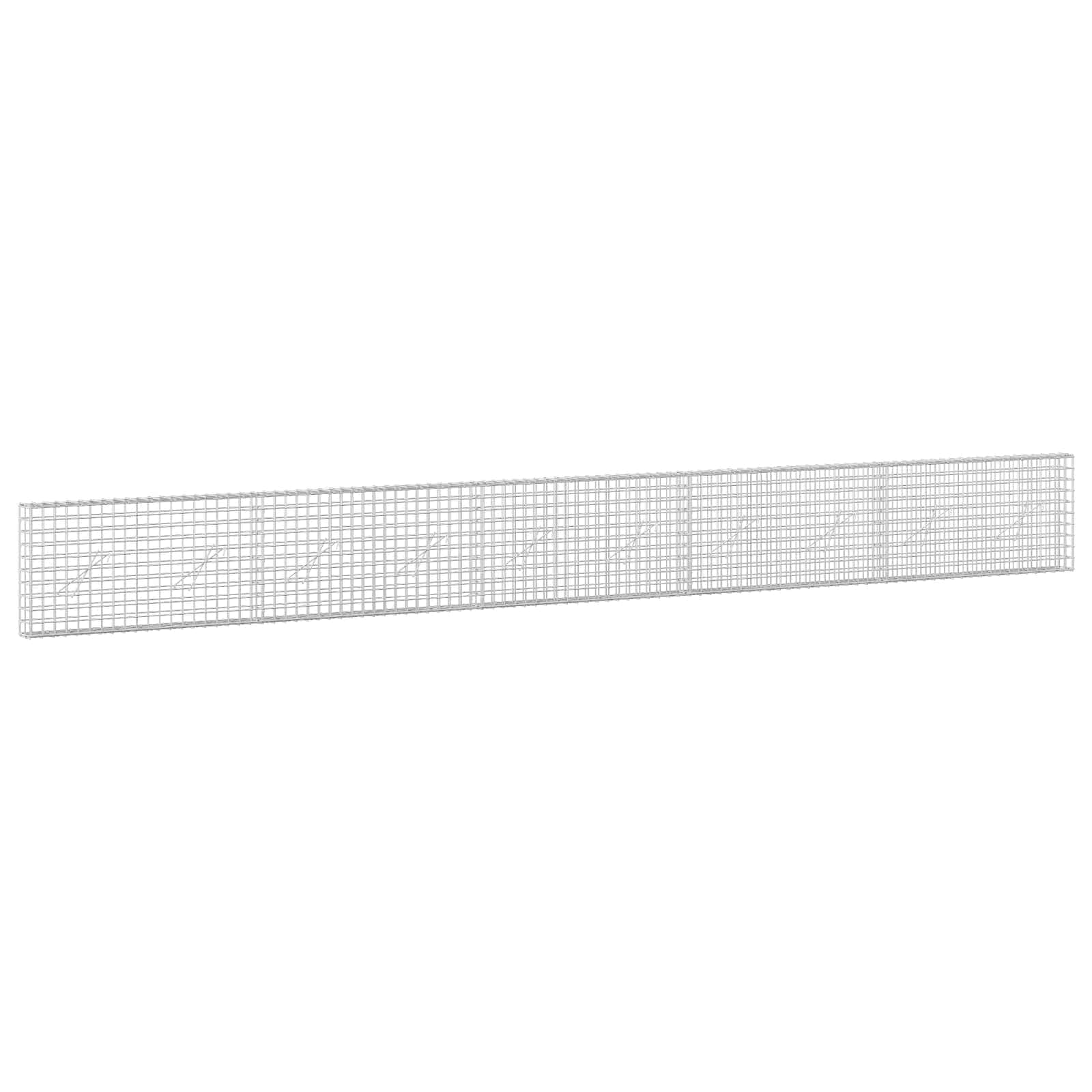 Gabion z žico 5 mm in mrežo 5x5 cm 500x10x50 cm Pocinkano jeklo